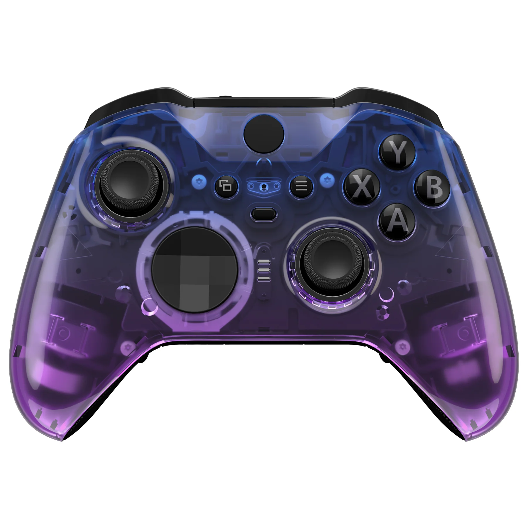 eXtremeRate Replacement Front Housing Shell Case with Accent Rings for Xbox One Elite Series 2 & Elite 2 Core Controller (Model 1797) - Gradient Translucent Bluebell Glossy - Image 2
