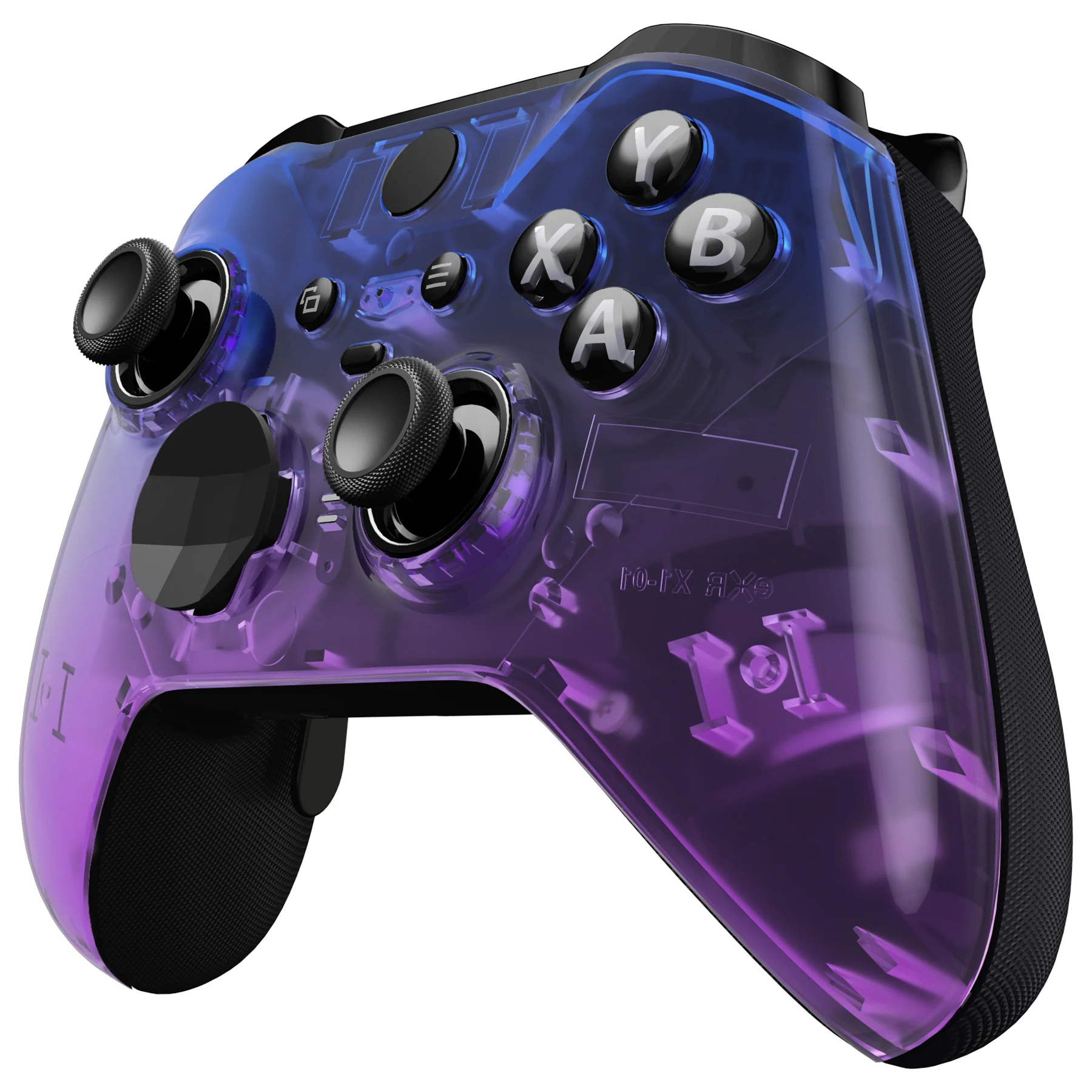 eXtremeRate Replacement Front Housing Shell Case with Accent Rings for Xbox One Elite Series 2 & Elite 2 Core Controller (Model 1797) - Gradient Translucent Bluebell Glossy - Image 5