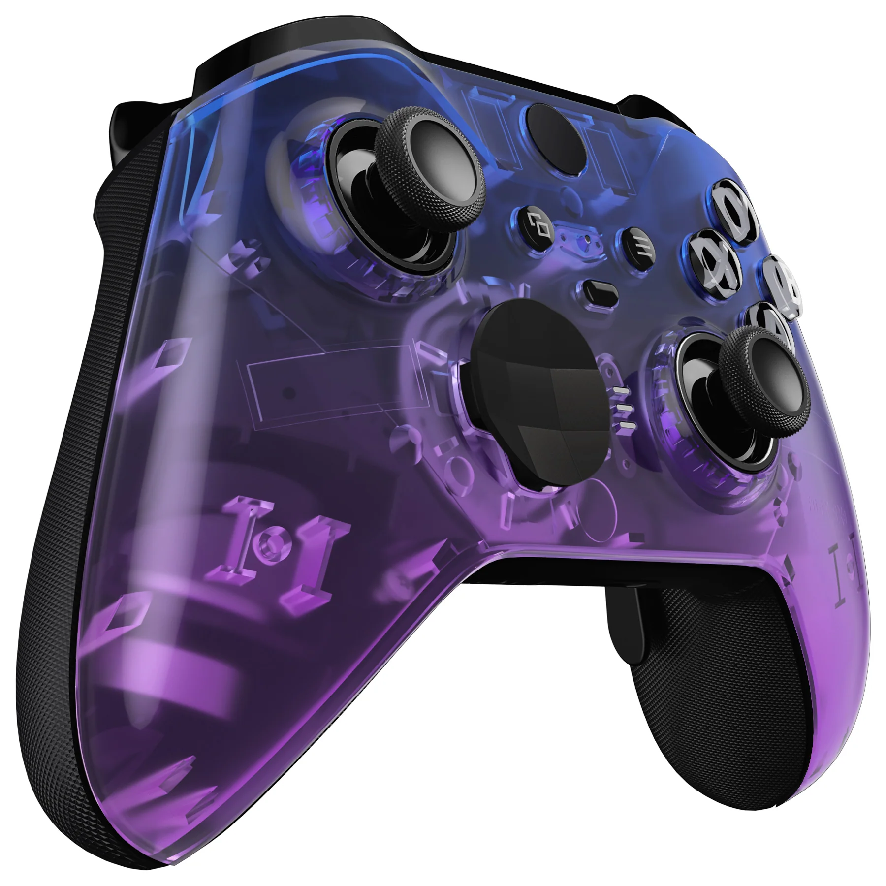 eXtremeRate Replacement Front Housing Shell Case with Accent Rings for Xbox One Elite Series 2 & Elite 2 Core Controller (Model 1797) - Gradient Translucent Bluebell Glossy - Image 6
