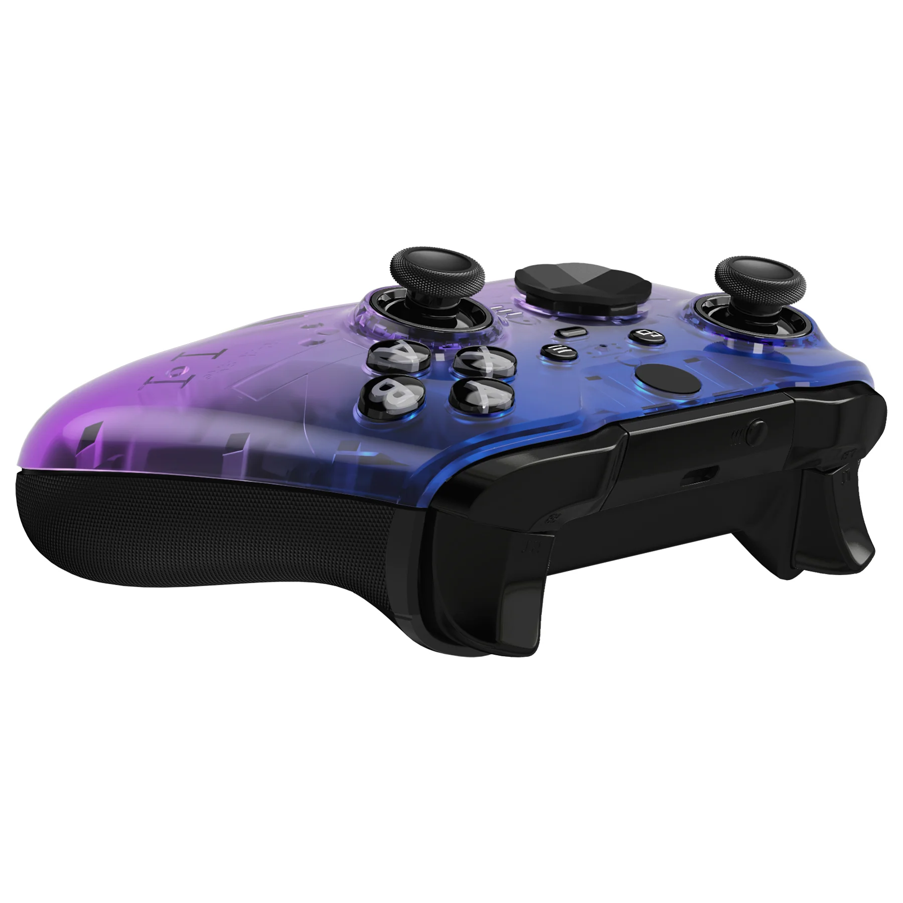 eXtremeRate Replacement Front Housing Shell Case with Accent Rings for Xbox One Elite Series 2 & Elite 2 Core Controller (Model 1797) - Gradient Translucent Bluebell Glossy - Image 7