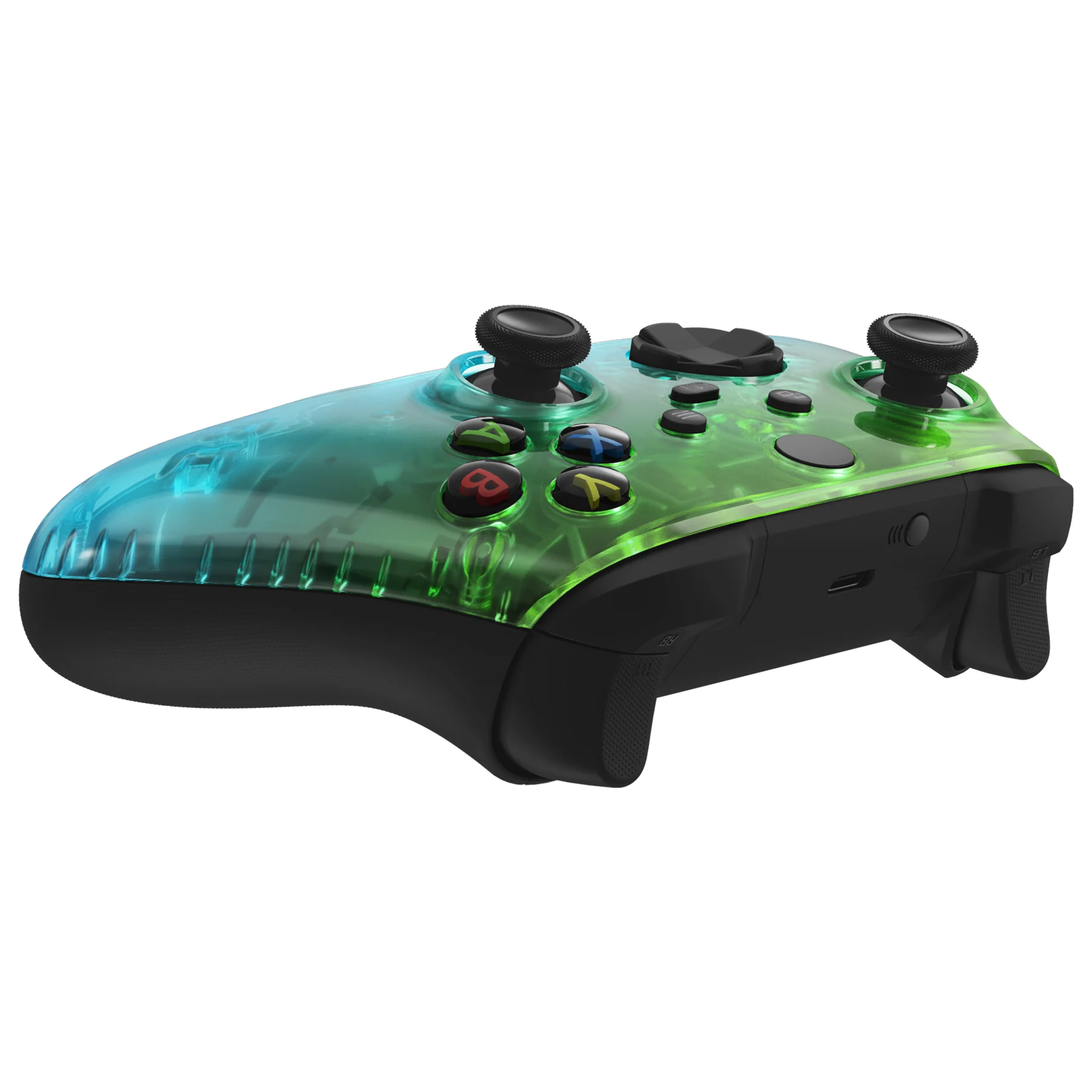 eXtremeRate Replacement Front Housing Shell for Xbox Series X & S Controller - Gradient Translucent Green Blue - Image 6