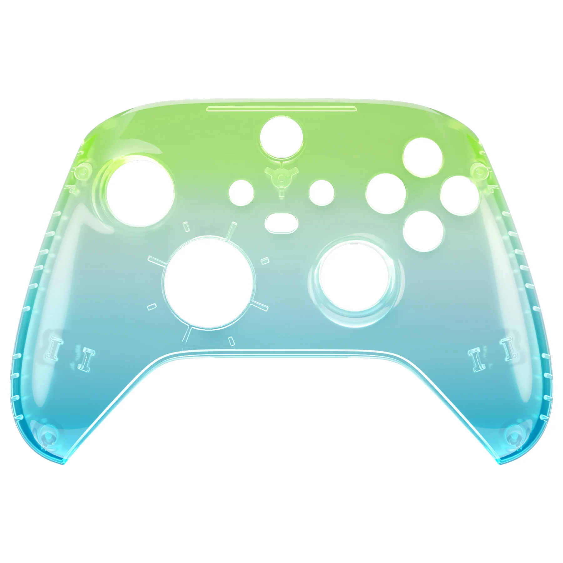 eXtremeRate Replacement Front Housing Shell for Xbox Series X & S Controller - Gradient Translucent Green Blue - Image 7