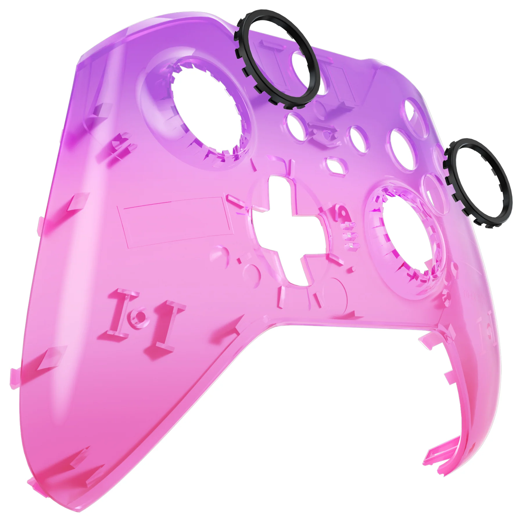 eXtremeRate Replacement Front Housing Shell Case with Accent Rings for Xbox One Elite Series 2 & Elite 2 Core Controller (Model 1797) - Gradient Translucent Purple Rose Red Glossy - Image 10