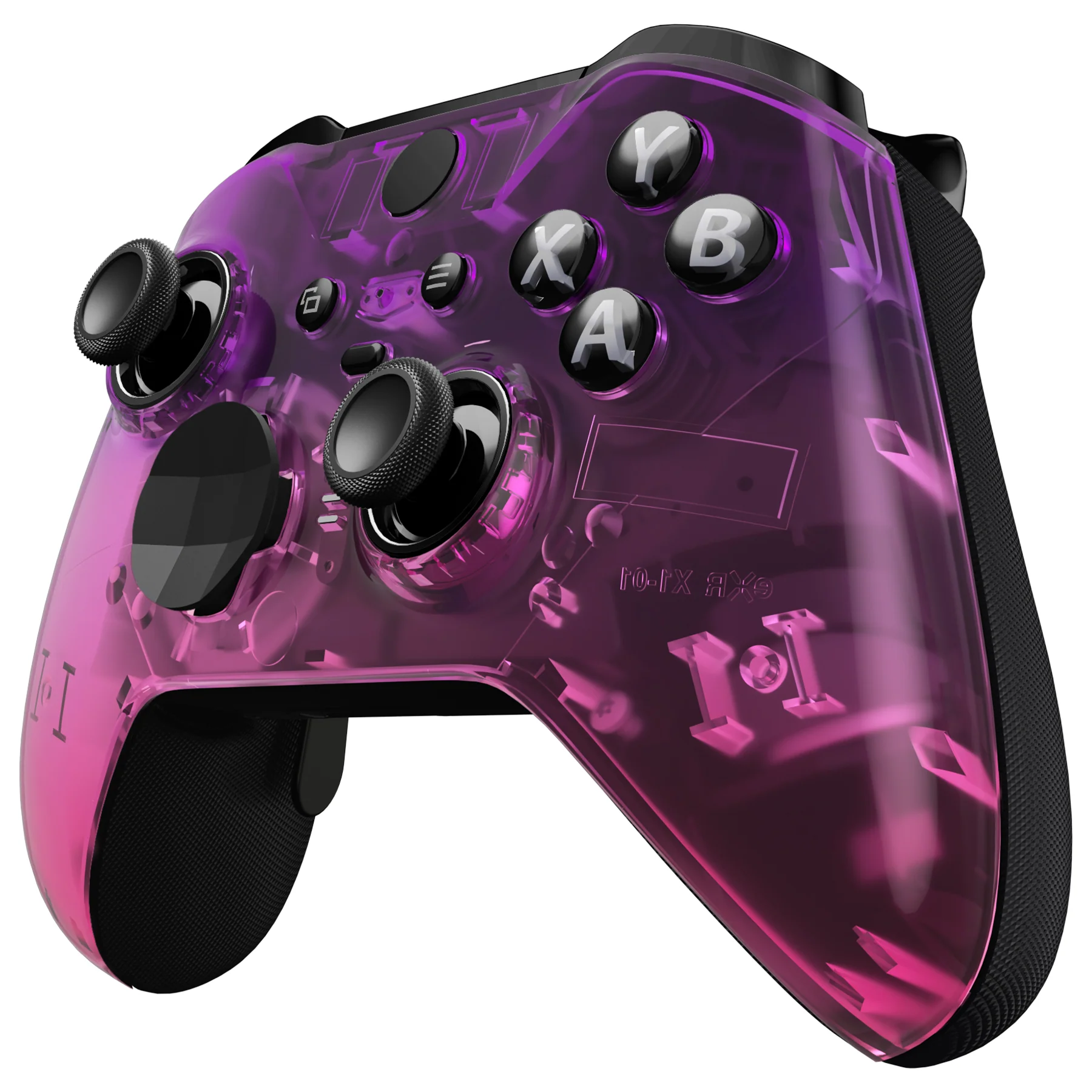 eXtremeRate Replacement Front Housing Shell Case with Accent Rings for Xbox One Elite Series 2 & Elite 2 Core Controller (Model 1797) - Gradient Translucent Purple Rose Red Glossy - Image 5