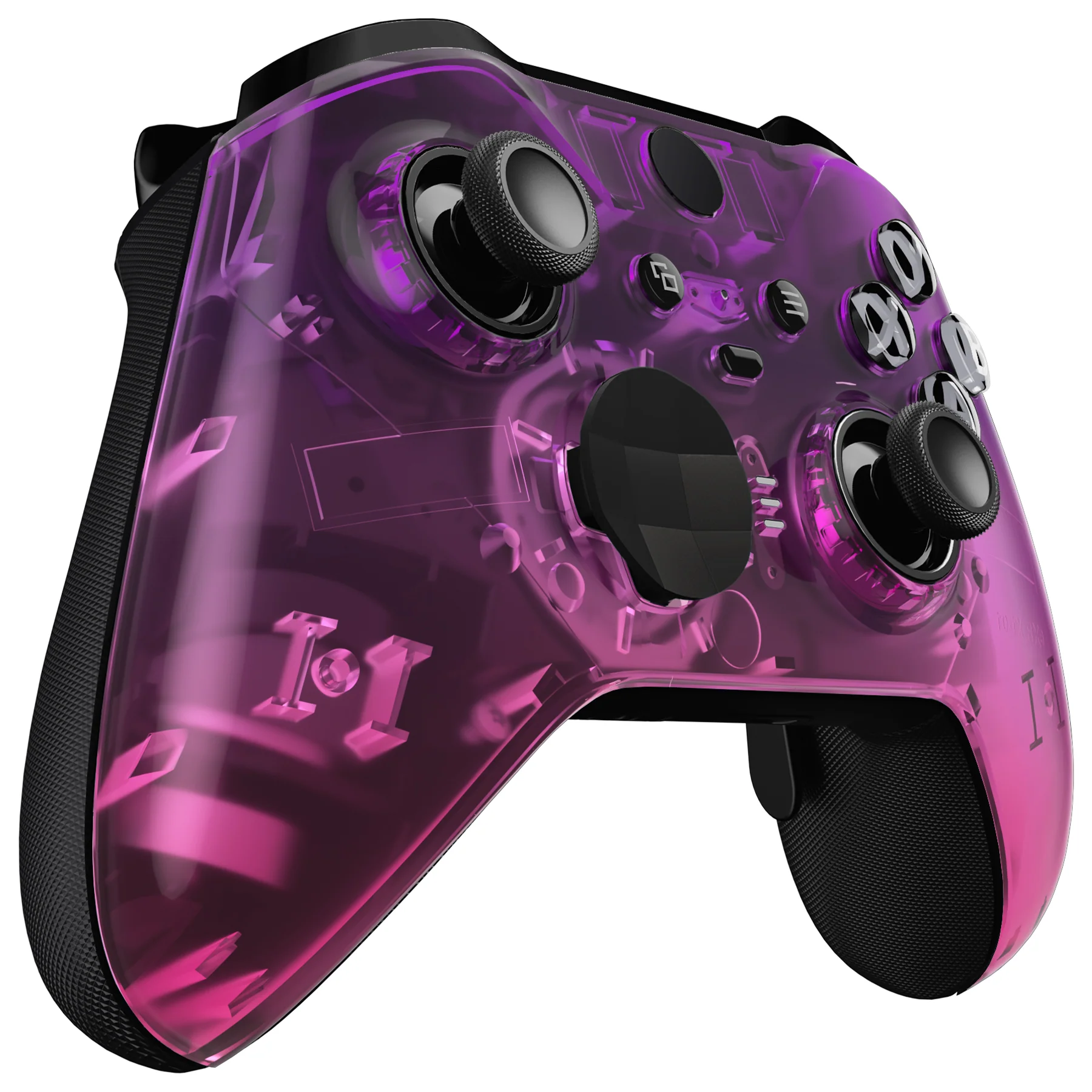 eXtremeRate Replacement Front Housing Shell Case with Accent Rings for Xbox One Elite Series 2 & Elite 2 Core Controller (Model 1797) - Gradient Translucent Purple Rose Red Glossy - Image 6