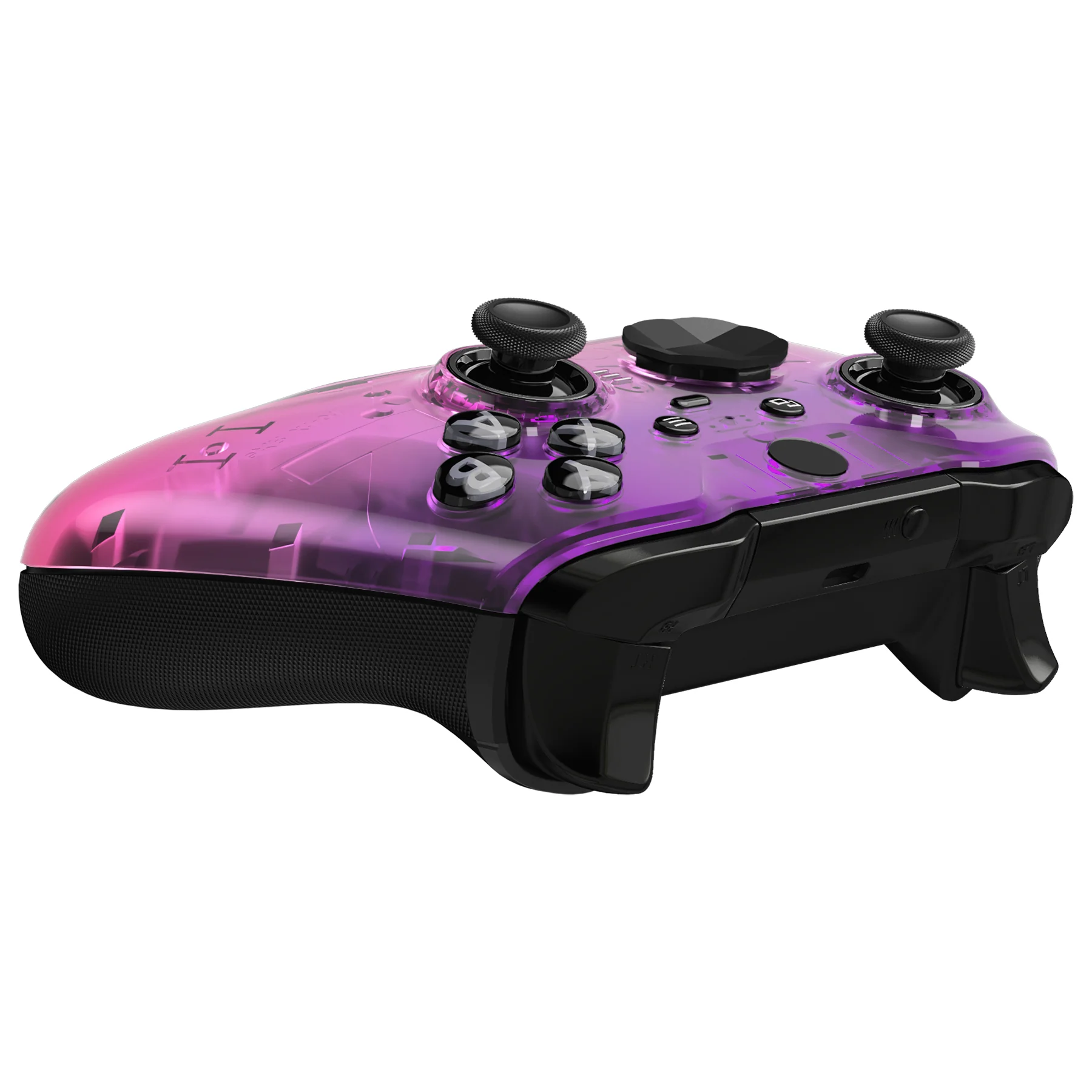 eXtremeRate Replacement Front Housing Shell Case with Accent Rings for Xbox One Elite Series 2 & Elite 2 Core Controller (Model 1797) - Gradient Translucent Purple Rose Red Glossy - Image 7