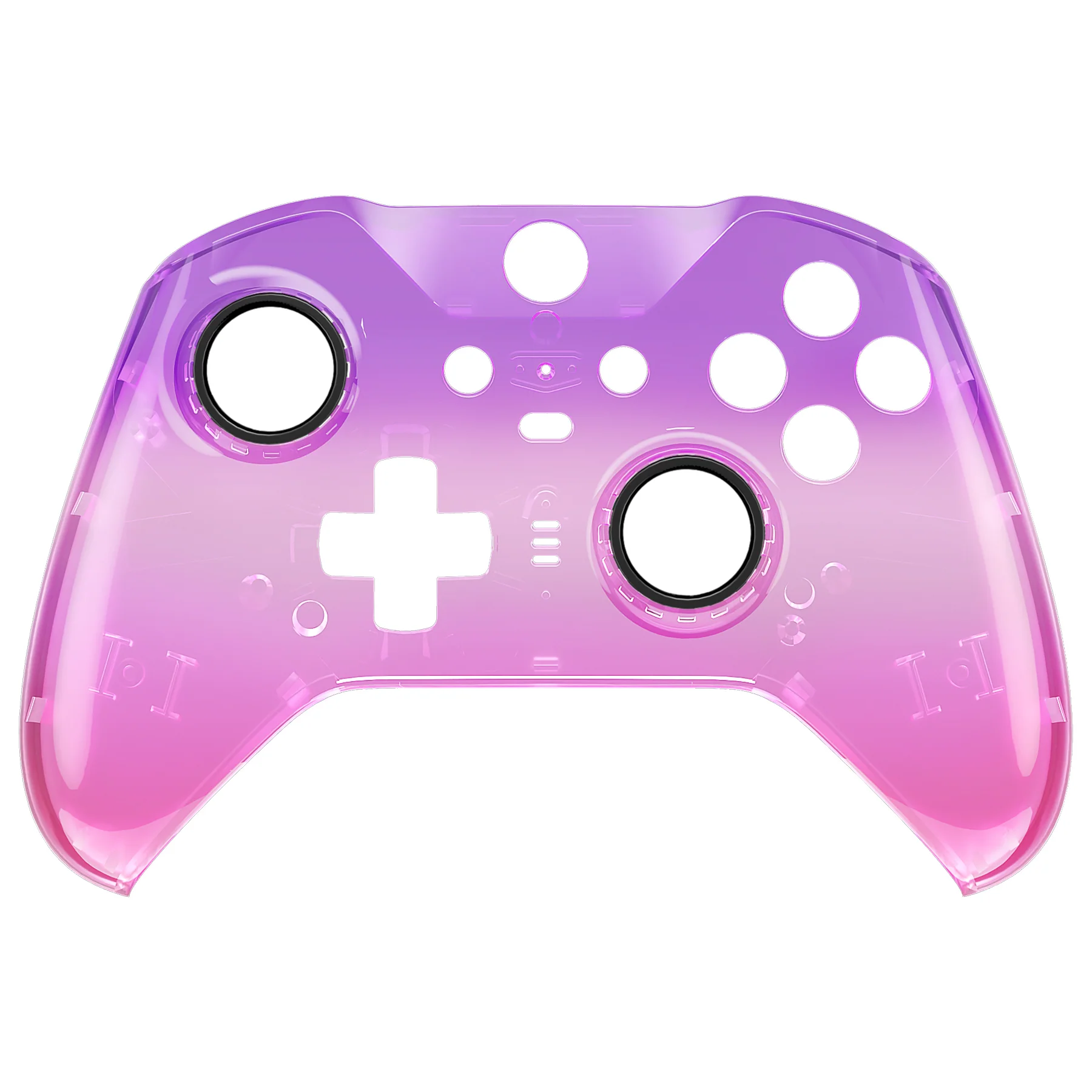 eXtremeRate Replacement Front Housing Shell Case with Accent Rings for Xbox One Elite Series 2 & Elite 2 Core Controller (Model 1797) - Gradient Translucent Purple Rose Red Glossy - Image 8