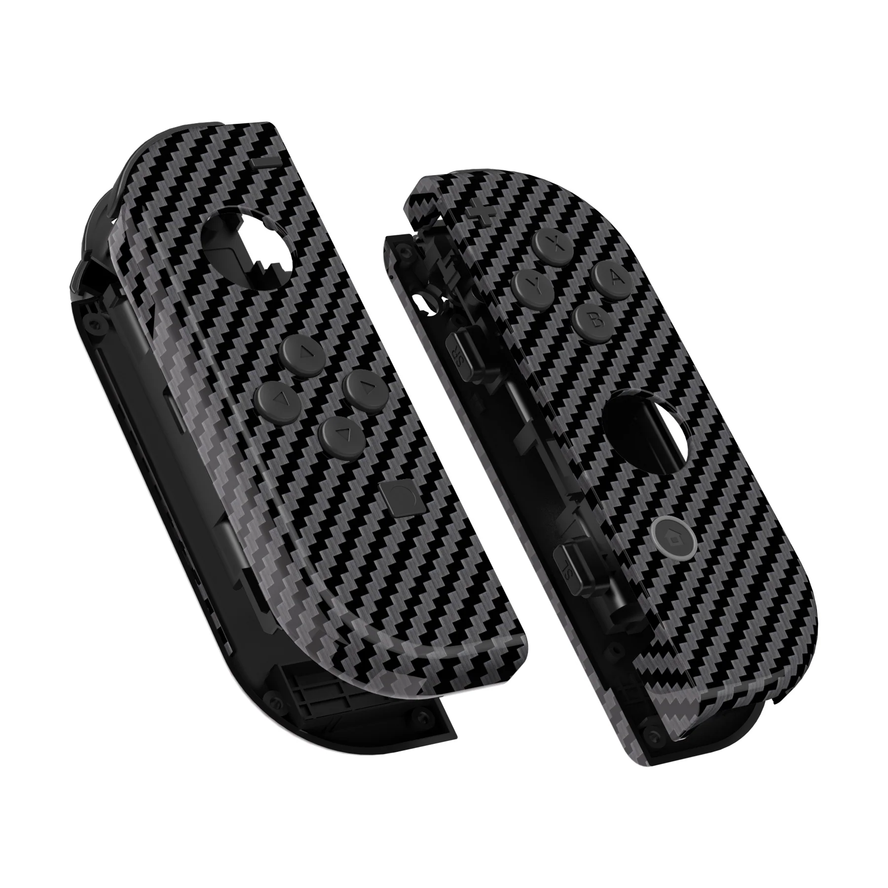 eXtremeRate Replacement Full Set Shell Case with Buttons for Joycon of NS Switch - Graphite Carbon Fiber - Image 10