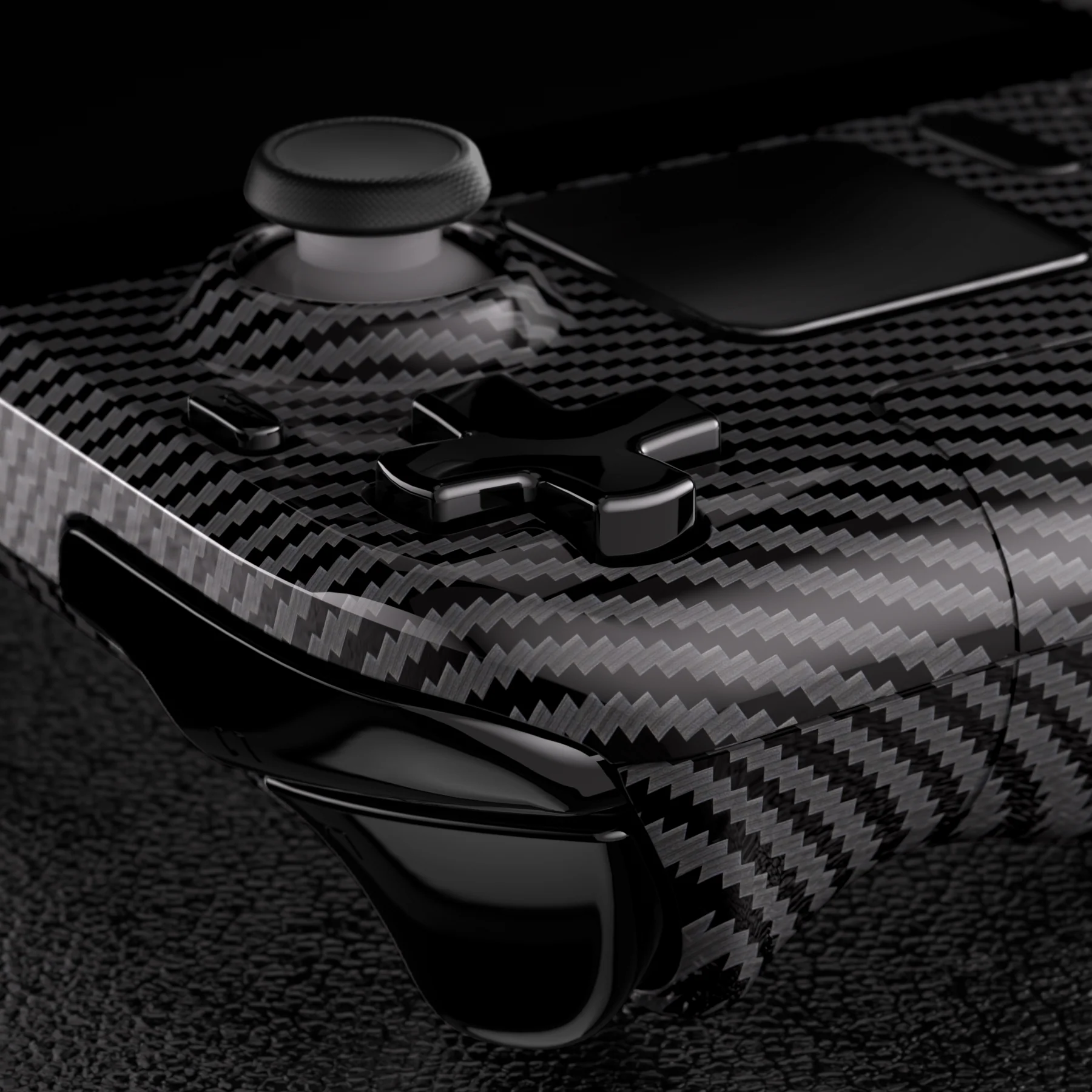eXtremeRate Custom Full Set Shell with Buttons for Steam Deck LCD - Graphite Carbon Fiber Pattern - Image 7