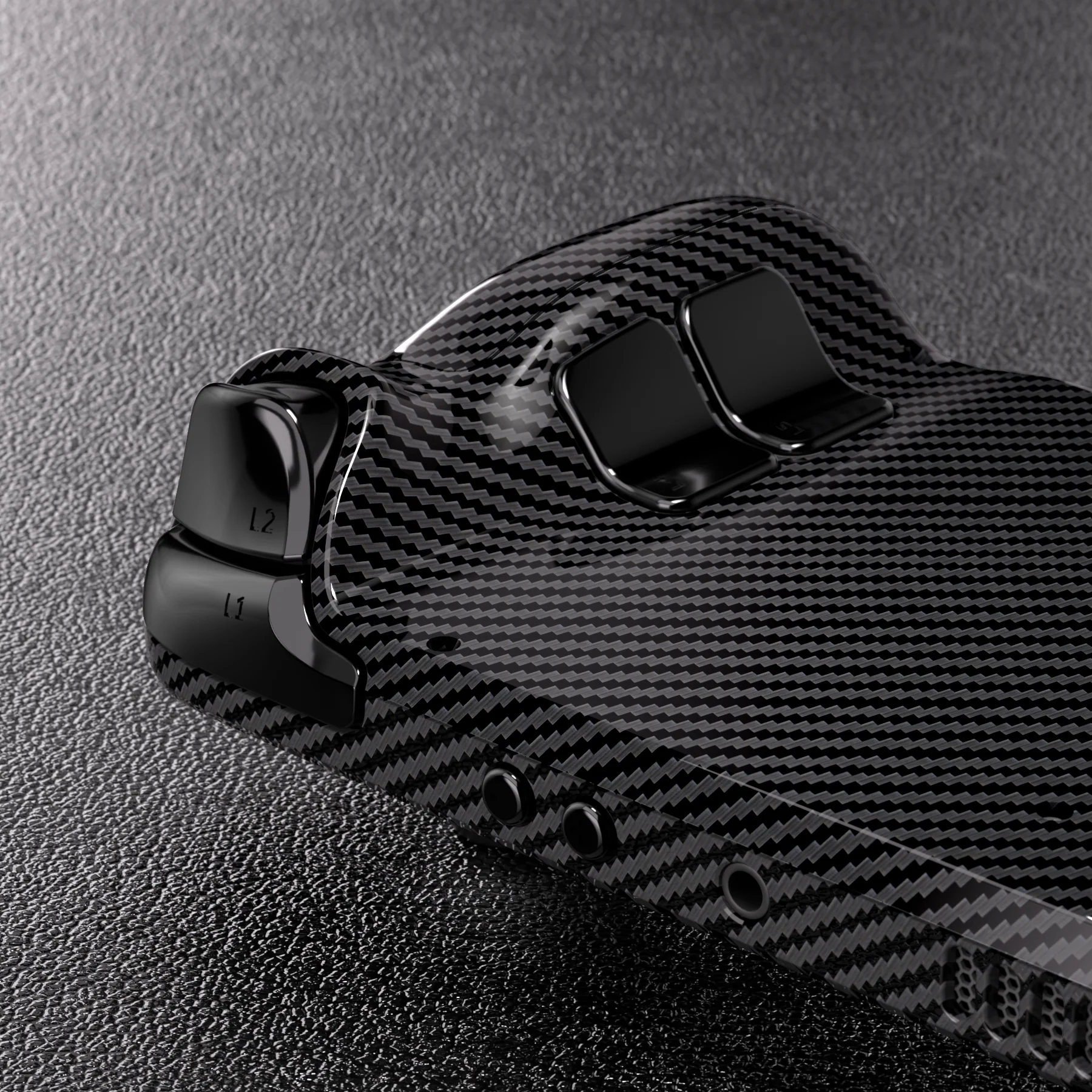 eXtremeRate Custom Full Set Shell with Buttons for Steam Deck LCD - Graphite Carbon Fiber Pattern - Image 9