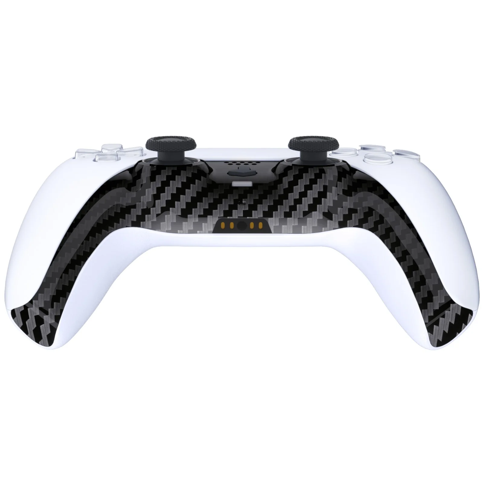 eXtremeRate Replacement Decorative Trim Shell with Accent Rings Compatible with PS5 Controller BDM-010/020/030/040/050 - Graphite Carbon Fiber - Image 6