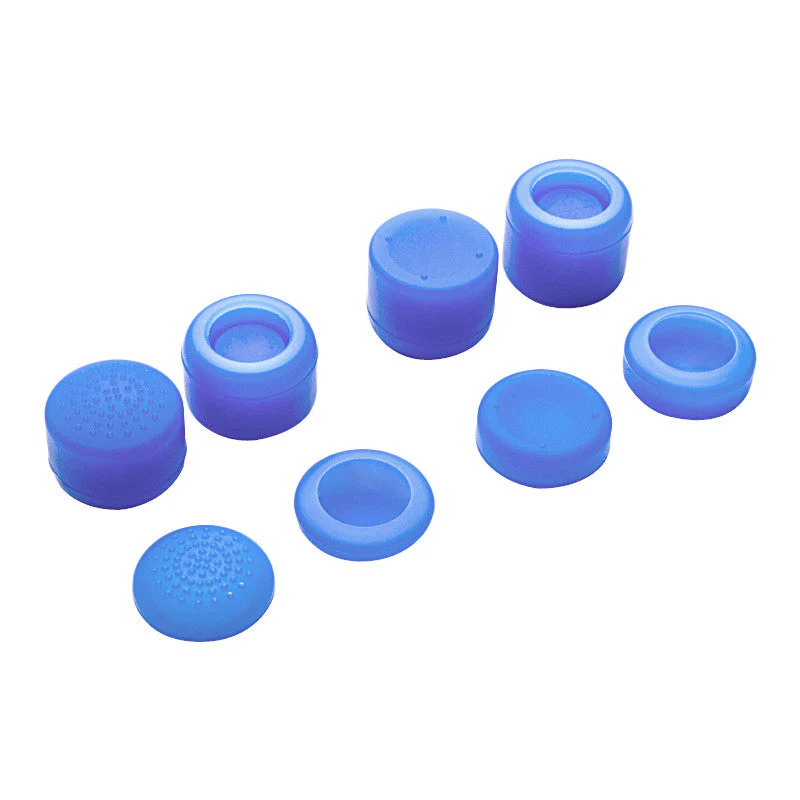 eXtremeRate 8 Pcs/Set Silicone Rubber Precision Platporm Raised Analog Sticks Thumb Grips for PS4 Slim Pro Controller - Blue - Image 6