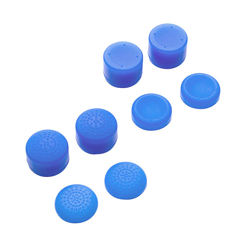 eXtremeRate 8 Pcs/Set Silicone Rubber Precision Platporm Raised Analog Sticks Thumb Grips for PS4 Slim Pro Controller - Blue - Image 7