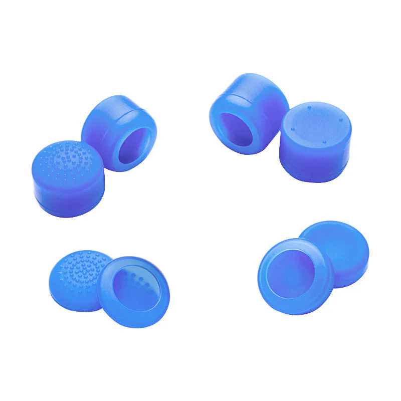 eXtremeRate 8 Pcs/Set Silicone Rubber Precision Platporm Raised Analog Sticks Thumb Grips for PS4 Slim Pro Controller - Blue - Image 8