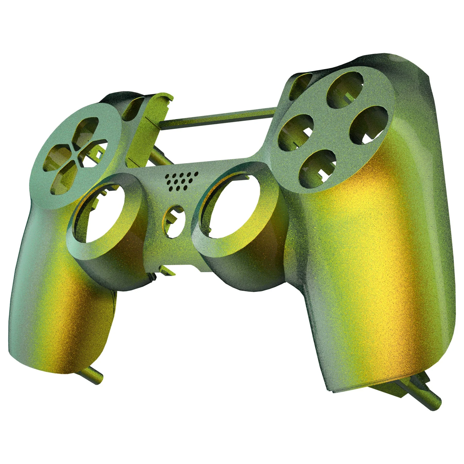 eXtremeRate Replacement Front Housing Shell for PS4 Slim Pro Controller Controller (CUH-ZCT2 JDM-040/050/055) - Chameleon Gold Green Glossy - Image 4