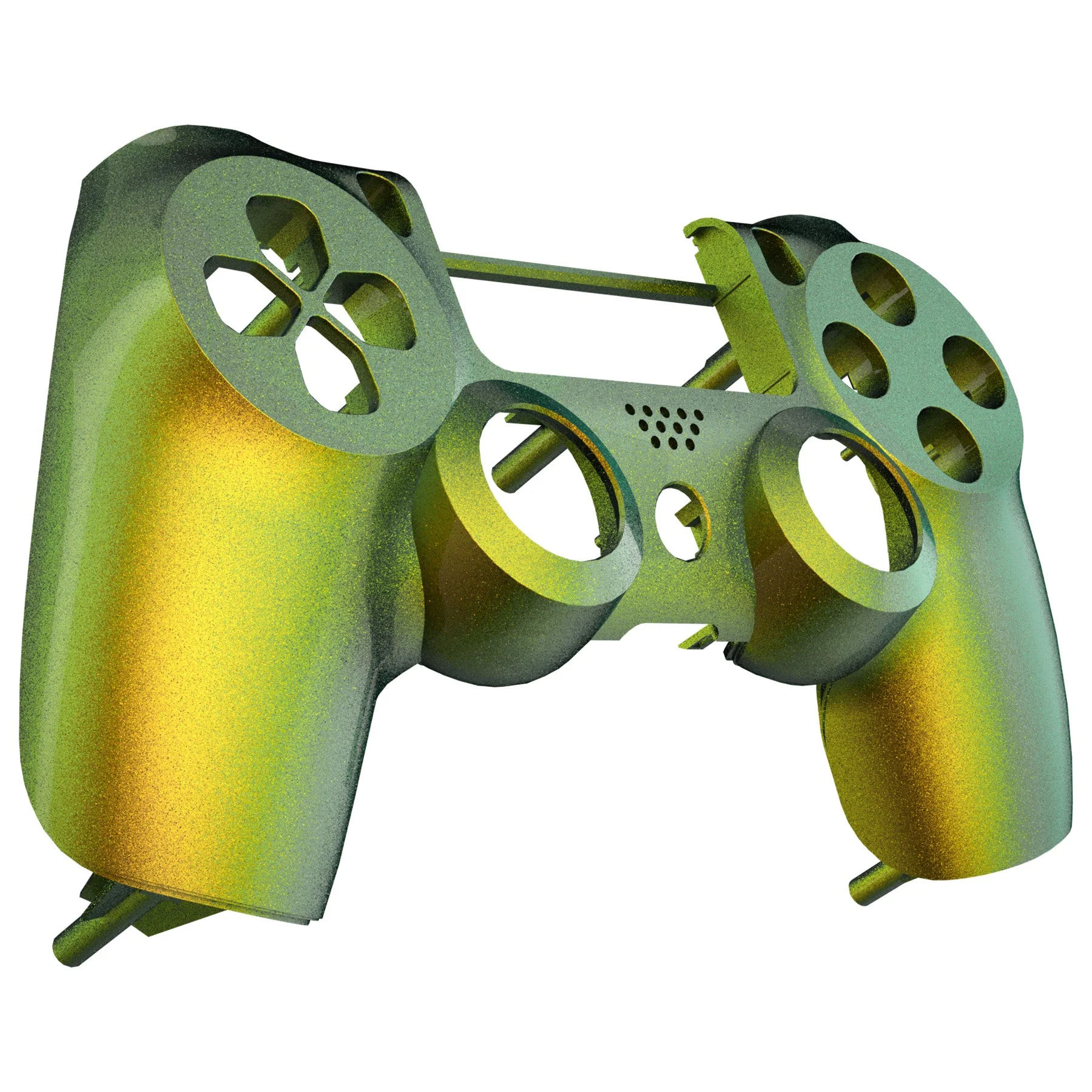 eXtremeRate Replacement Front Housing Shell for PS4 Slim Pro Controller Controller (CUH-ZCT2 JDM-040/050/055) - Chameleon Gold Green Glossy - Image 5