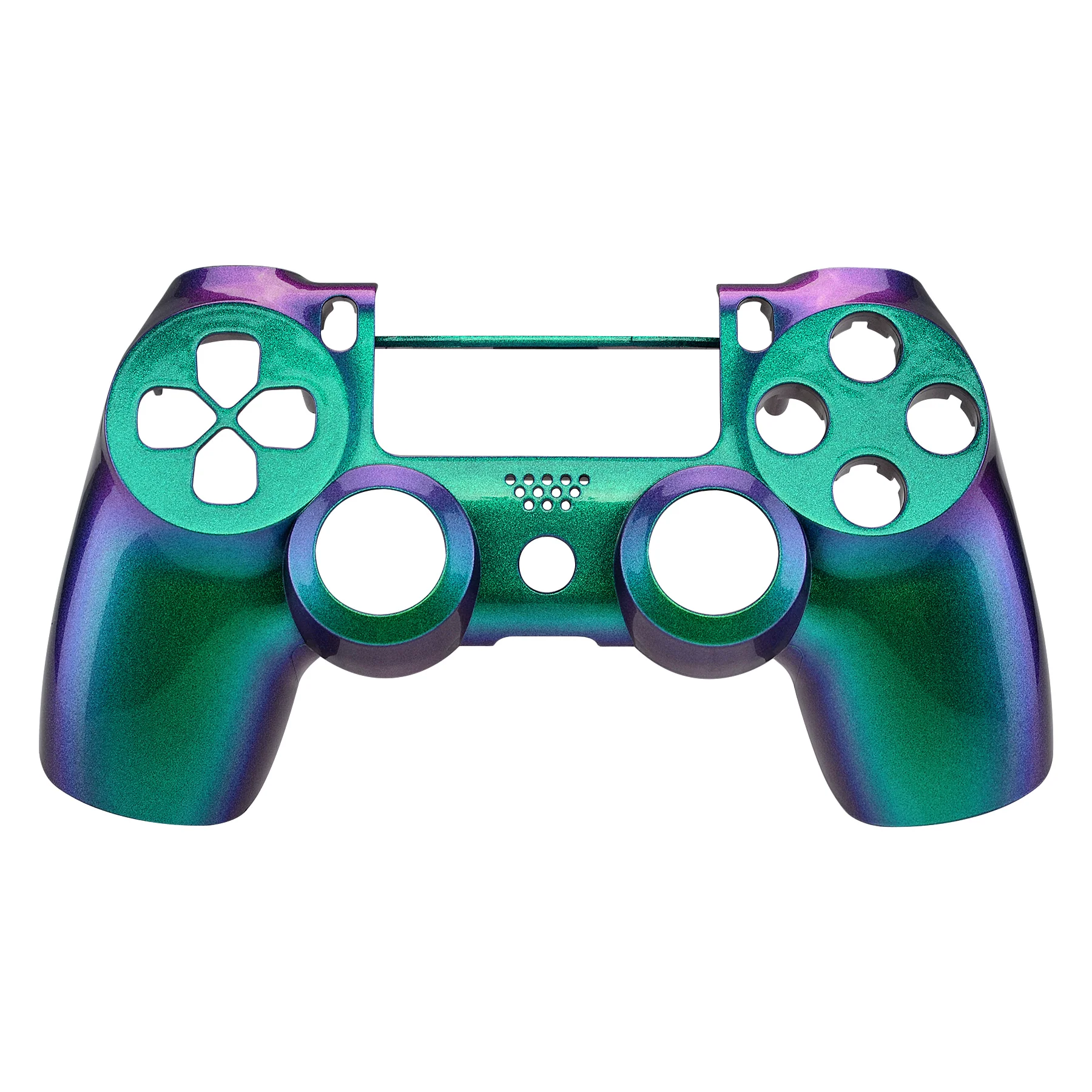 eXtremeRate Replacement Front Housing Shell for PS4 Slim Pro Controller Controller (CUH-ZCT2 JDM-040/050/055) - Chameleon Green Purple Glossy - Image 2