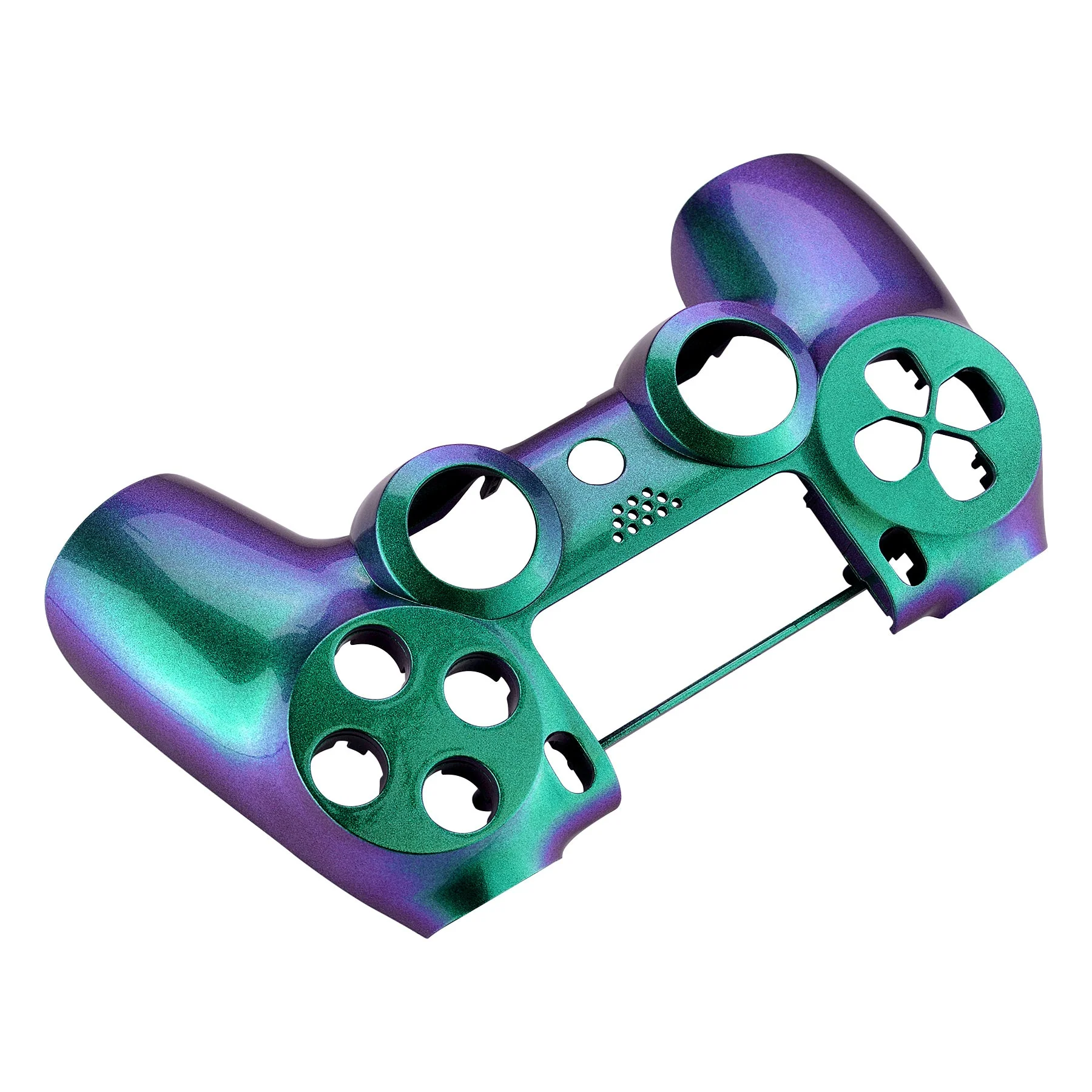 eXtremeRate Replacement Front Housing Shell for PS4 Slim Pro Controller Controller (CUH-ZCT2 JDM-040/050/055) - Chameleon Green Purple Glossy - Image 6