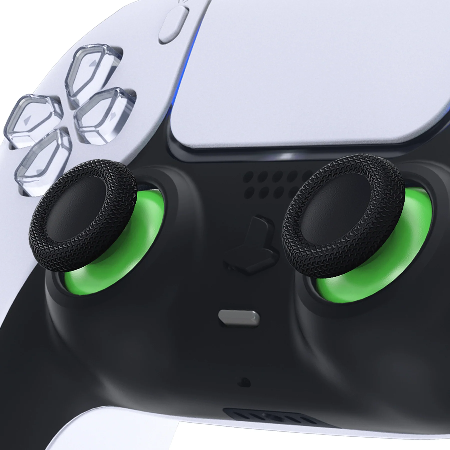 eXtremeRate Replacement Dual-Color Thumbsticks Analog Stick Joystick Compatible with PS5 & PS4 All Model Controller - Green & Black - Image 2