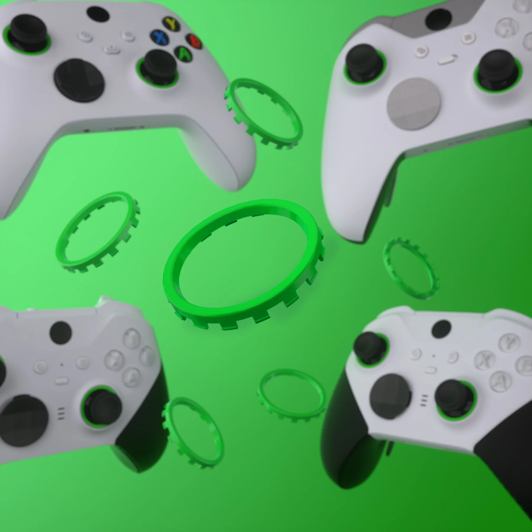 eXtremeRate Custom Accent Rings for Xbox Elite Series 2 Core & for Elite Series 2 & for Xbox One Elite Controller, Compatible with eXtremeRate ASR Version Shell for Xbox Series X/S Controller - Green - Image 9