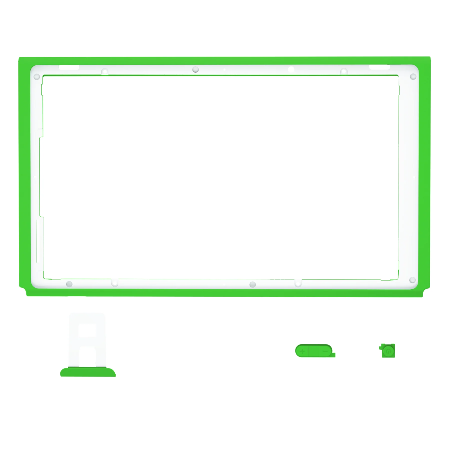 eXtremeRate DIY Replacement Housing Shell Front Frame with Volume Up Down Power Buttons for NS Switch Console - Green - Image 2