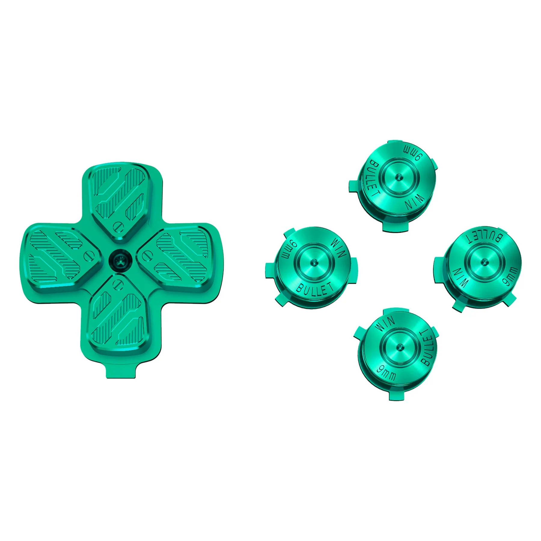 eXtremeRate Replacement Aluminum Metal Dpad ABXY Buttons for PS5 Controller - Green - Image 6