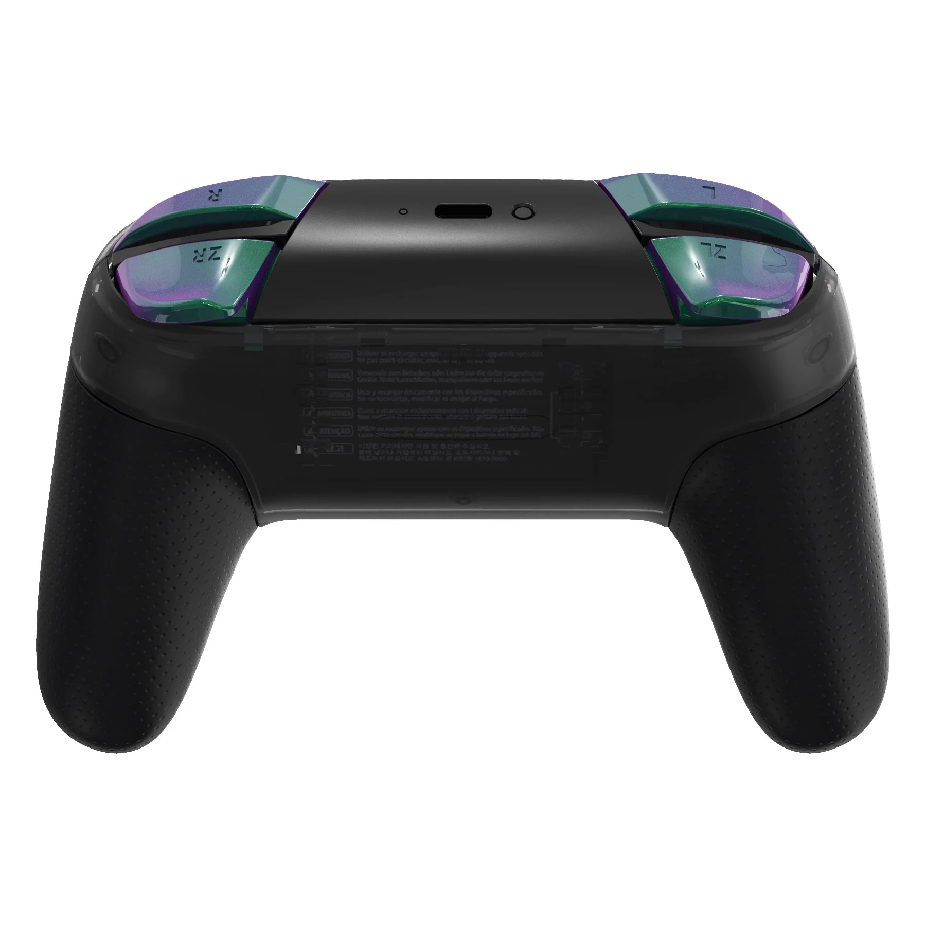 eXtremeRate DIY Replacement Full Set Buttons for Nintendo Switch Pro Controller - Chameleon Green Purple - Image 6