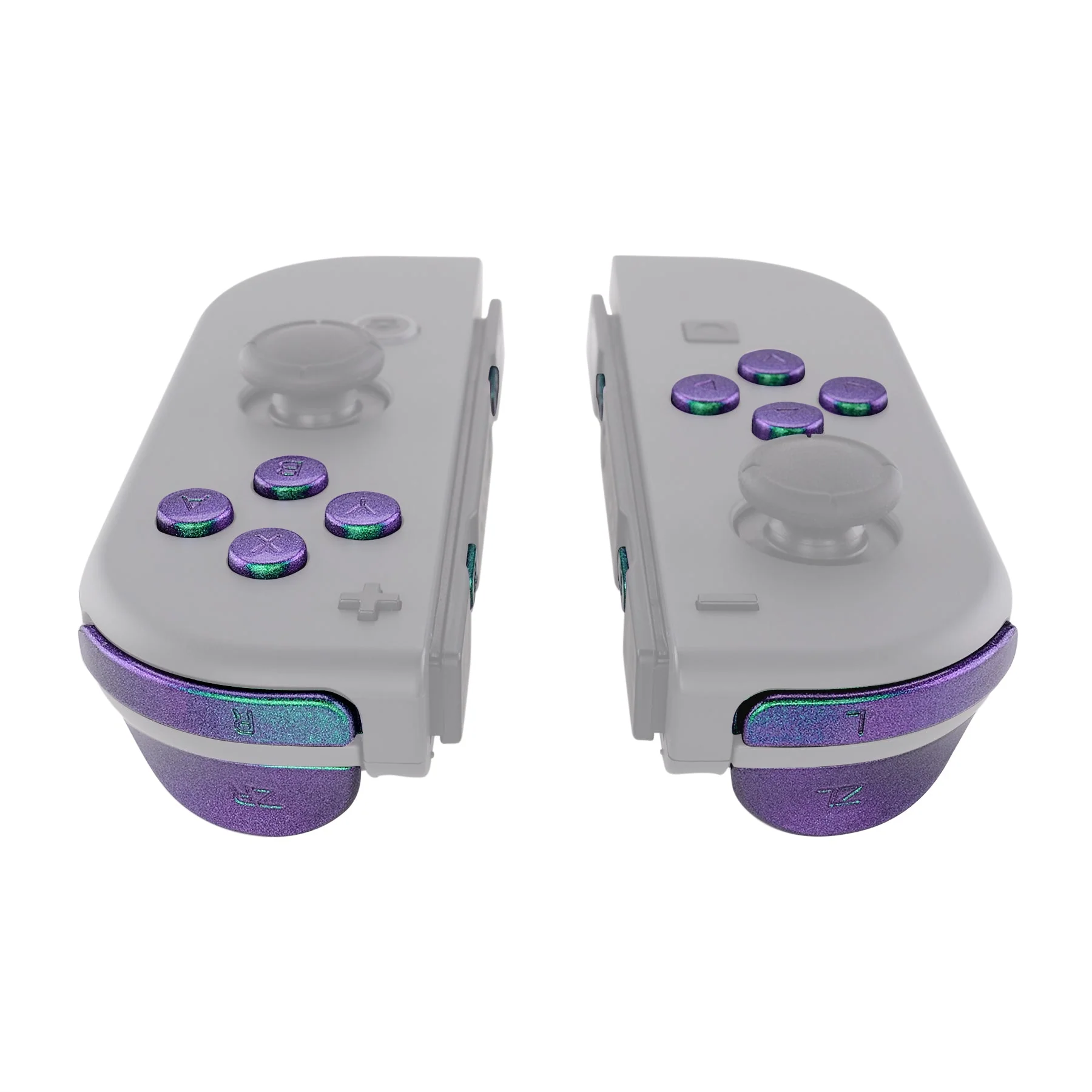 eXtremeRate Replacement Full Set Buttons for Joycon of NS Switch - Chameleon Green Purple - Image 5