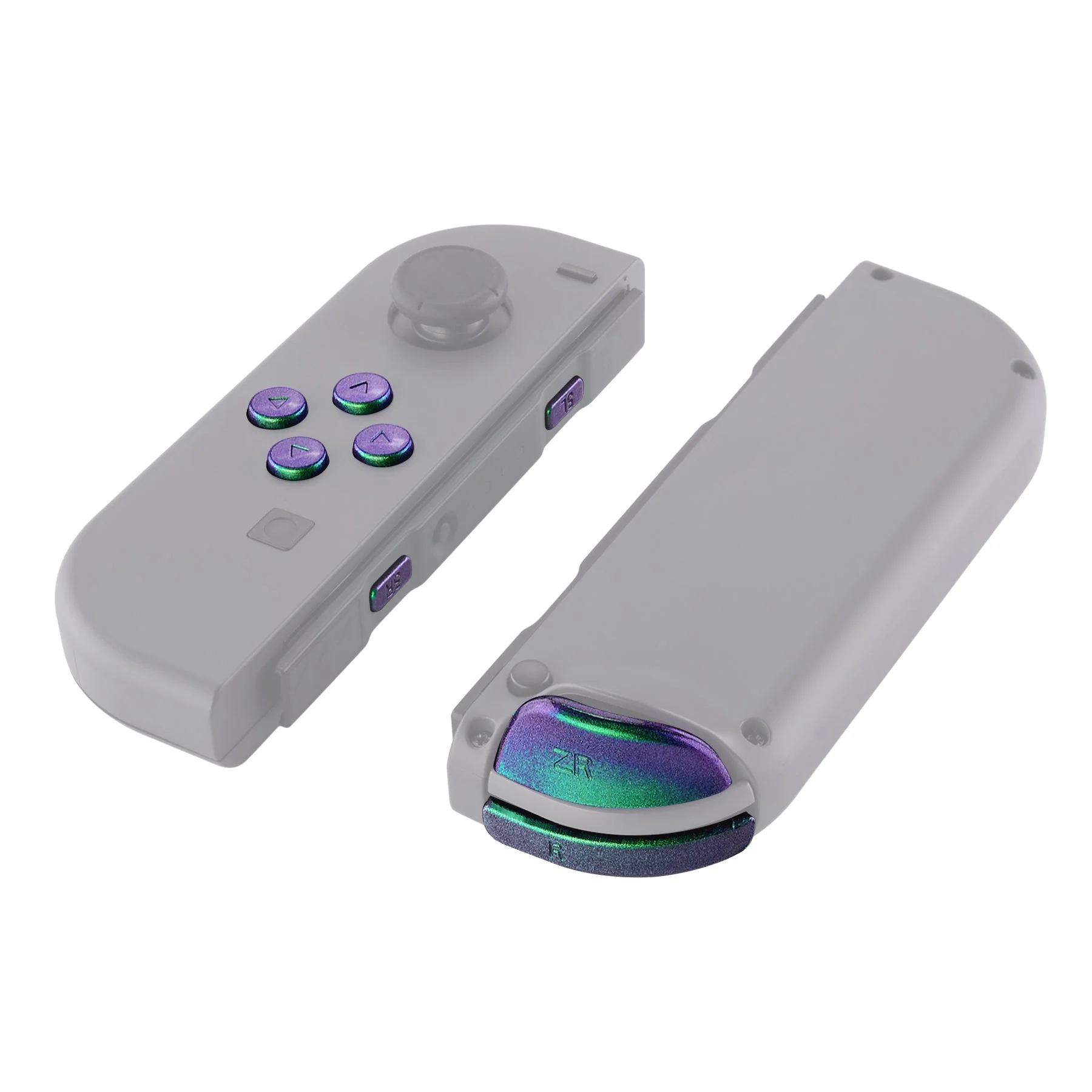 eXtremeRate Replacement Full Set Buttons for Joycon of NS Switch - Chameleon Green Purple - Image 6