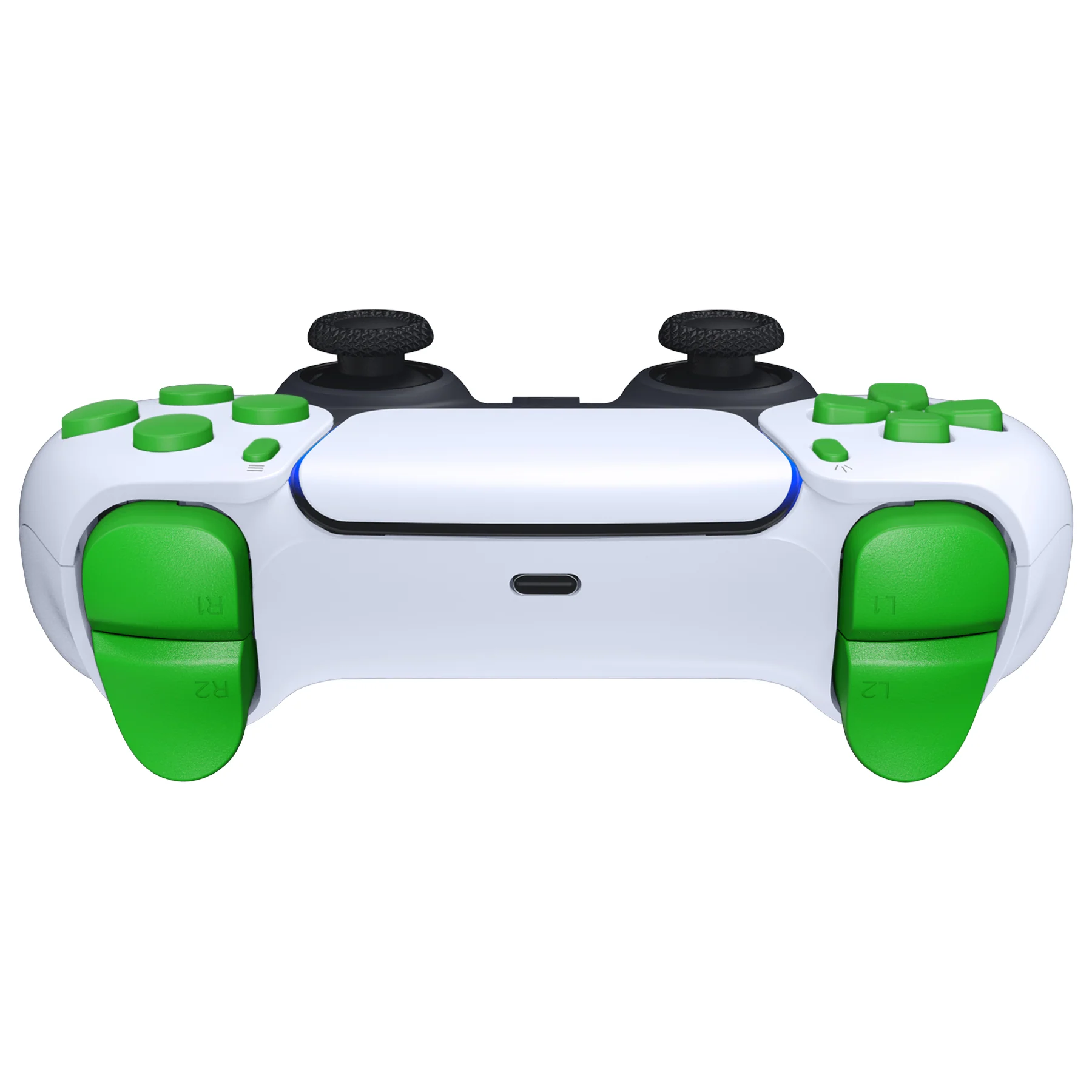 eXtremeRate Replacement Full Set Buttons Compatible with PS5 Controller BDM-030/040/050/060 - Green - Image 8