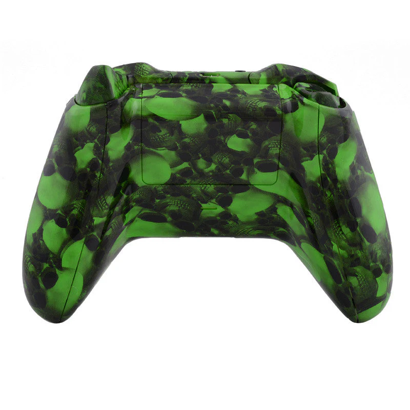 eXtremeRate Replacement Full Set Shells with Buttons for Xbox One Controller - Green Skull - Image 5