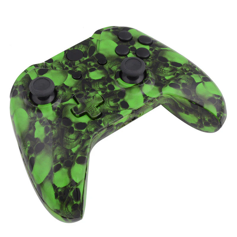 eXtremeRate Replacement Full Set Shells with Buttons for Xbox One Controller - Green Skull - Image 6