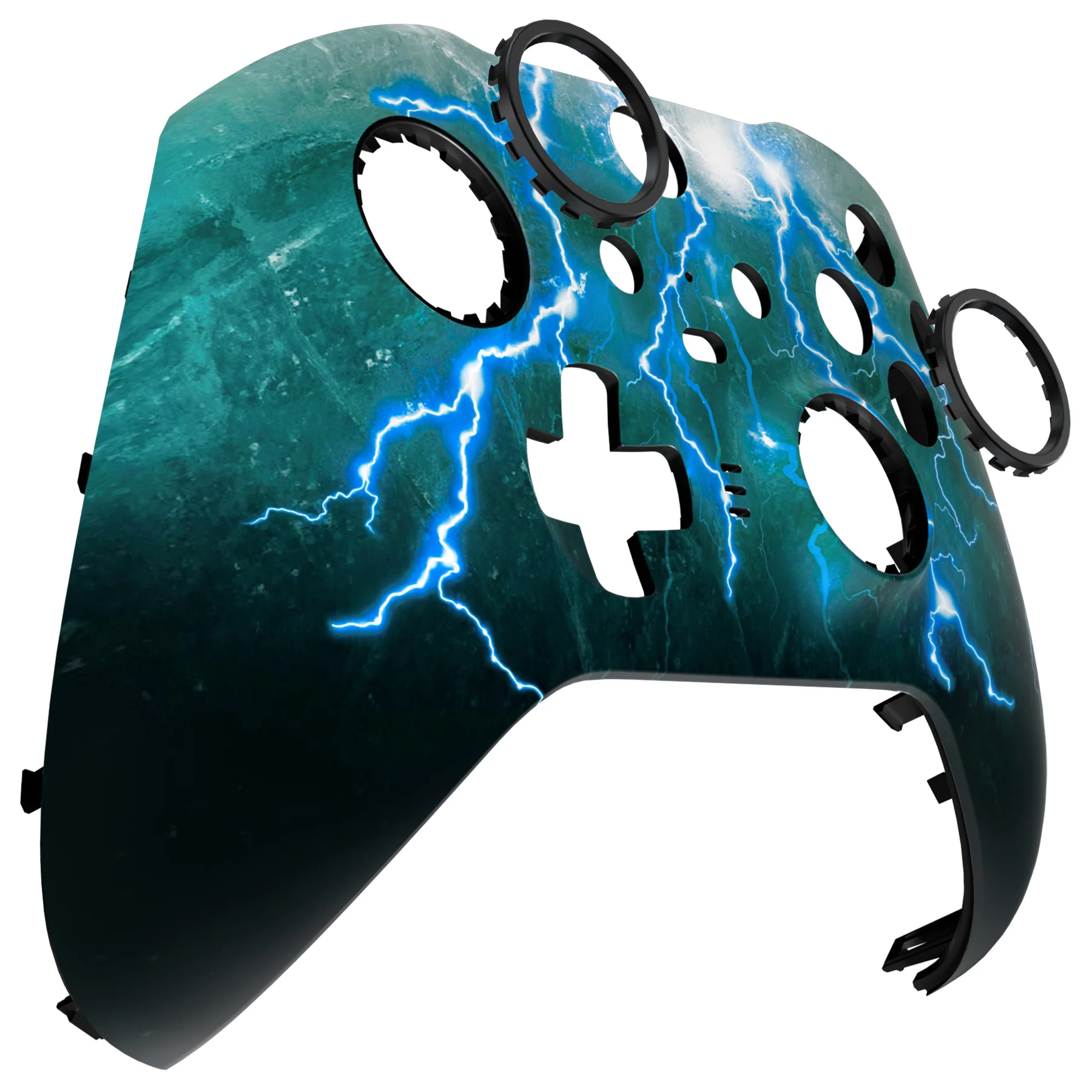 eXtremeRate Replacement Front Housing Shell Case with Accent Rings for Xbox One Elite Series 2 & Elite 2 Core Controller (Model 1797) - Green Storm - Image 10