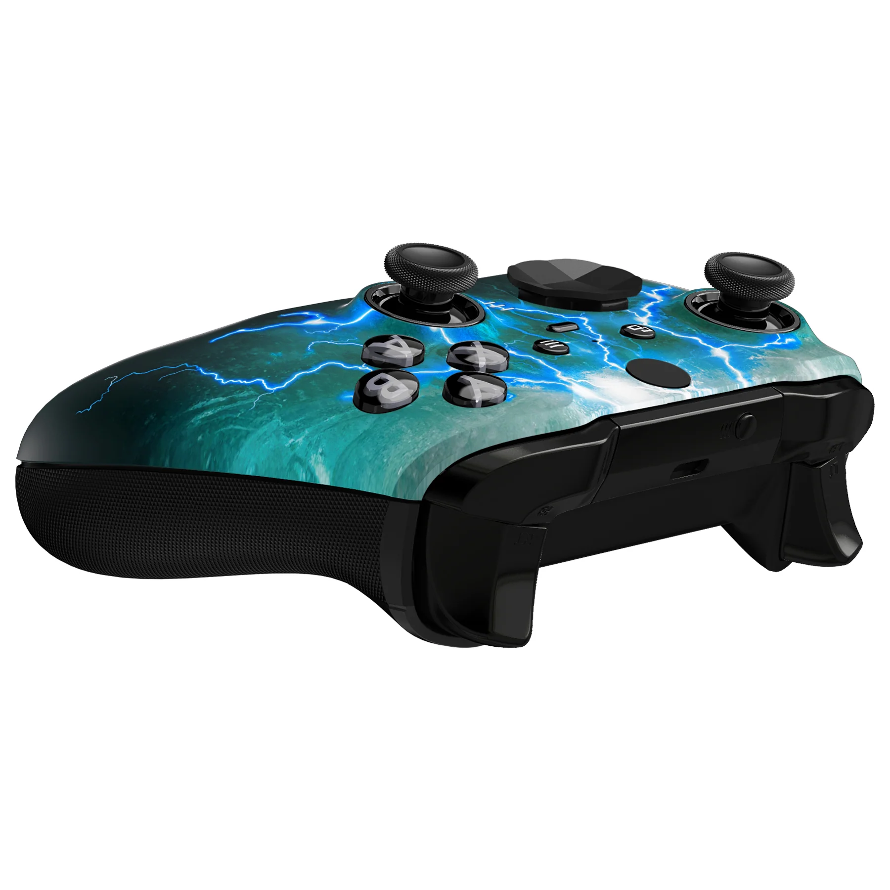eXtremeRate Replacement Front Housing Shell Case with Accent Rings for Xbox One Elite Series 2 & Elite 2 Core Controller (Model 1797) - Green Storm - Image 7