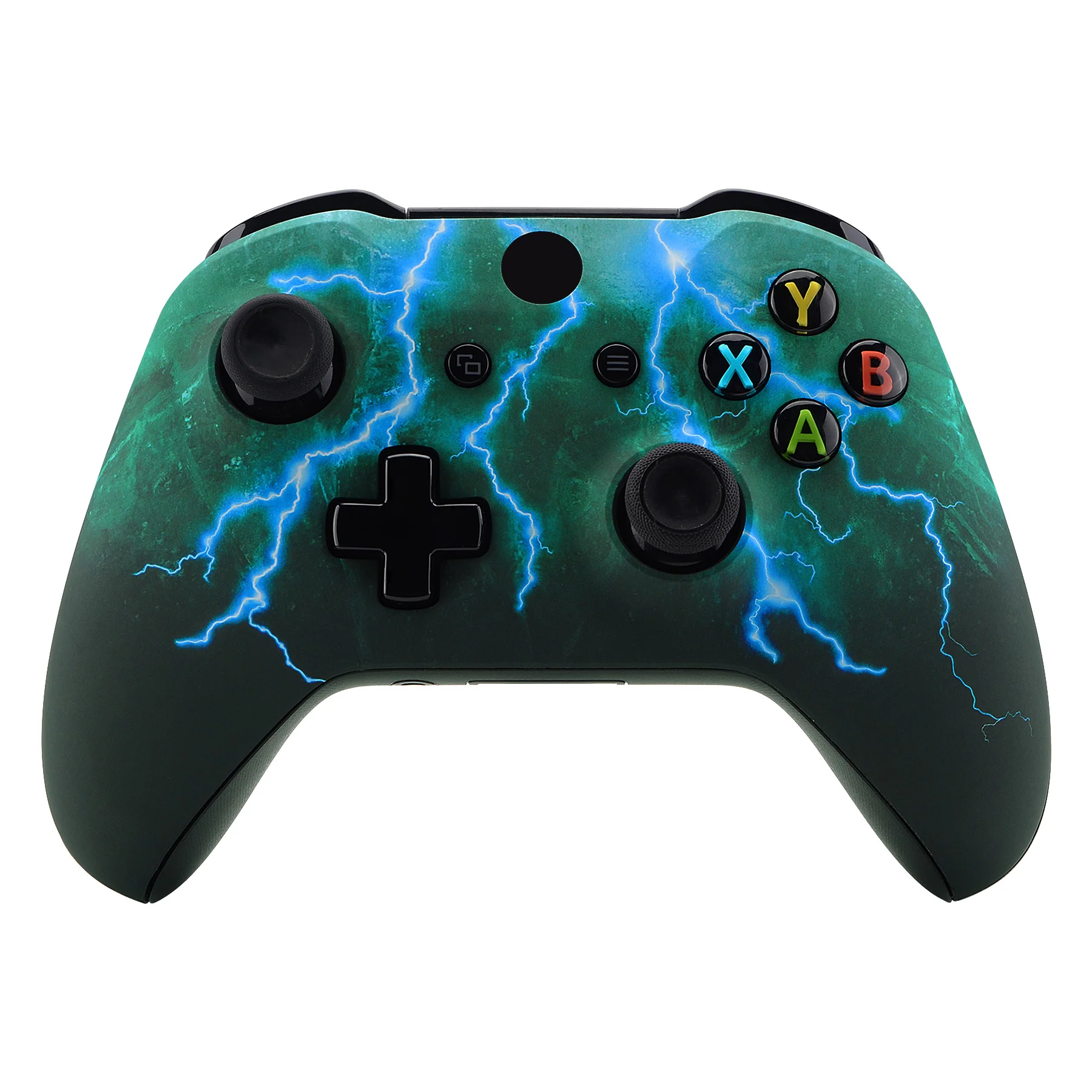 eXtremeRate Replacement Front Housing Shell for Xbox One X & S Controller (Model 1708) - Green Storm Thunder - Image 2