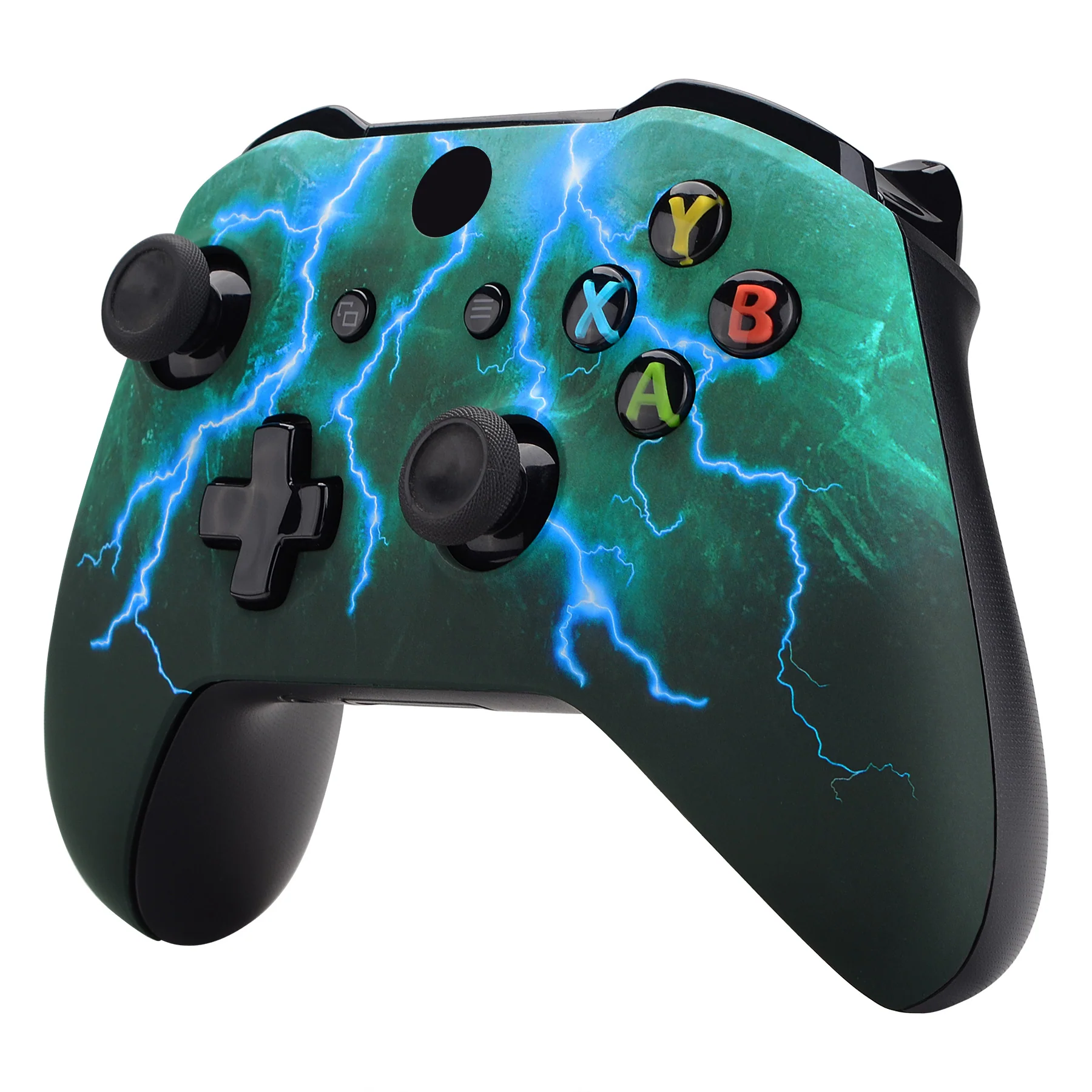 eXtremeRate Replacement Front Housing Shell for Xbox One X & S Controller (Model 1708) - Green Storm Thunder - Image 4