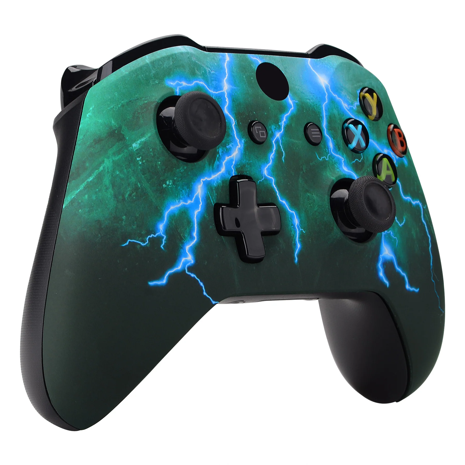 eXtremeRate Replacement Front Housing Shell for Xbox One X & S Controller (Model 1708) - Green Storm Thunder - Image 5
