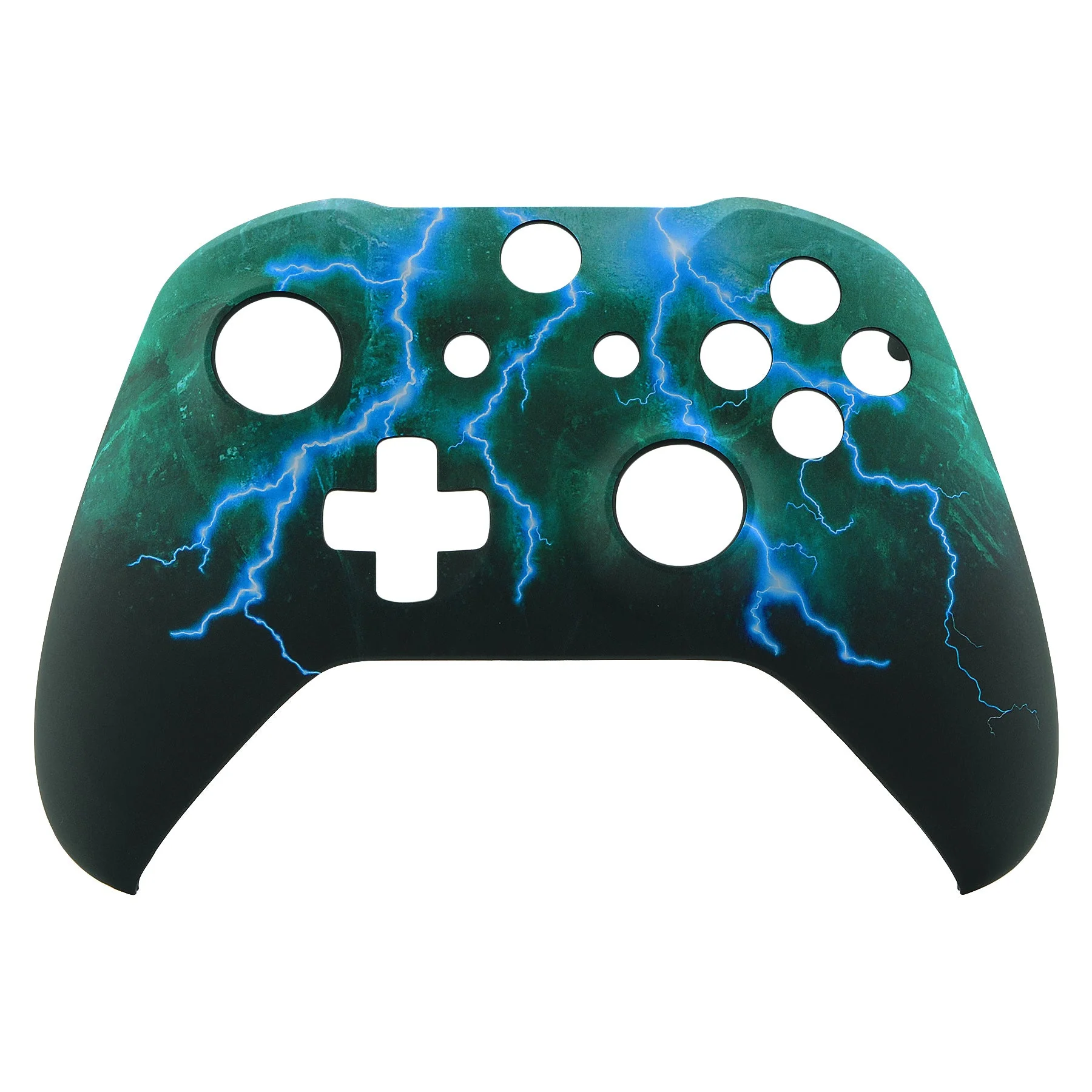 eXtremeRate Replacement Front Housing Shell for Xbox One X & S Controller (Model 1708) - Green Storm Thunder - Image 7