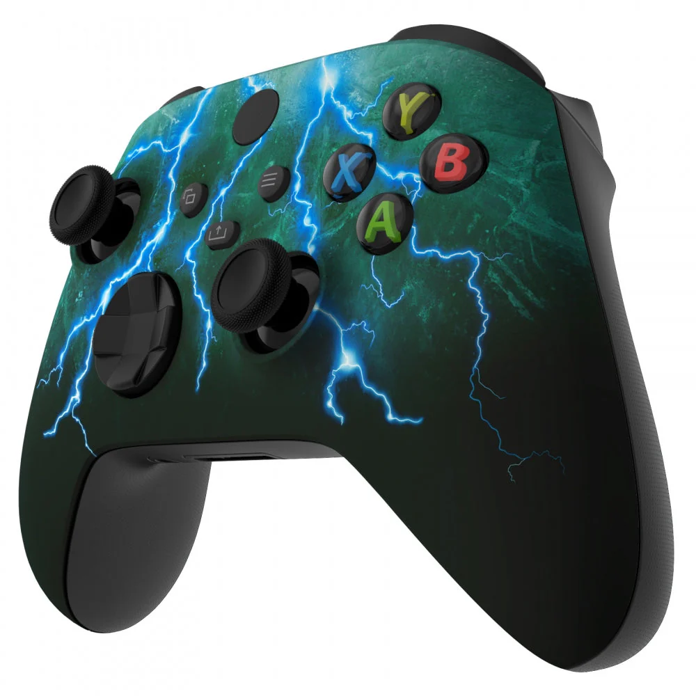 eXtremeRate Replacement Front Housing Shell for Xbox Series X & S Controller - Green Storm Thunder - Image 4