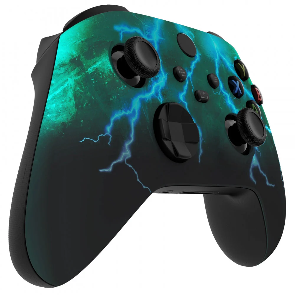 eXtremeRate Replacement Front Housing Shell for Xbox Series X & S Controller - Green Storm Thunder - Image 5
