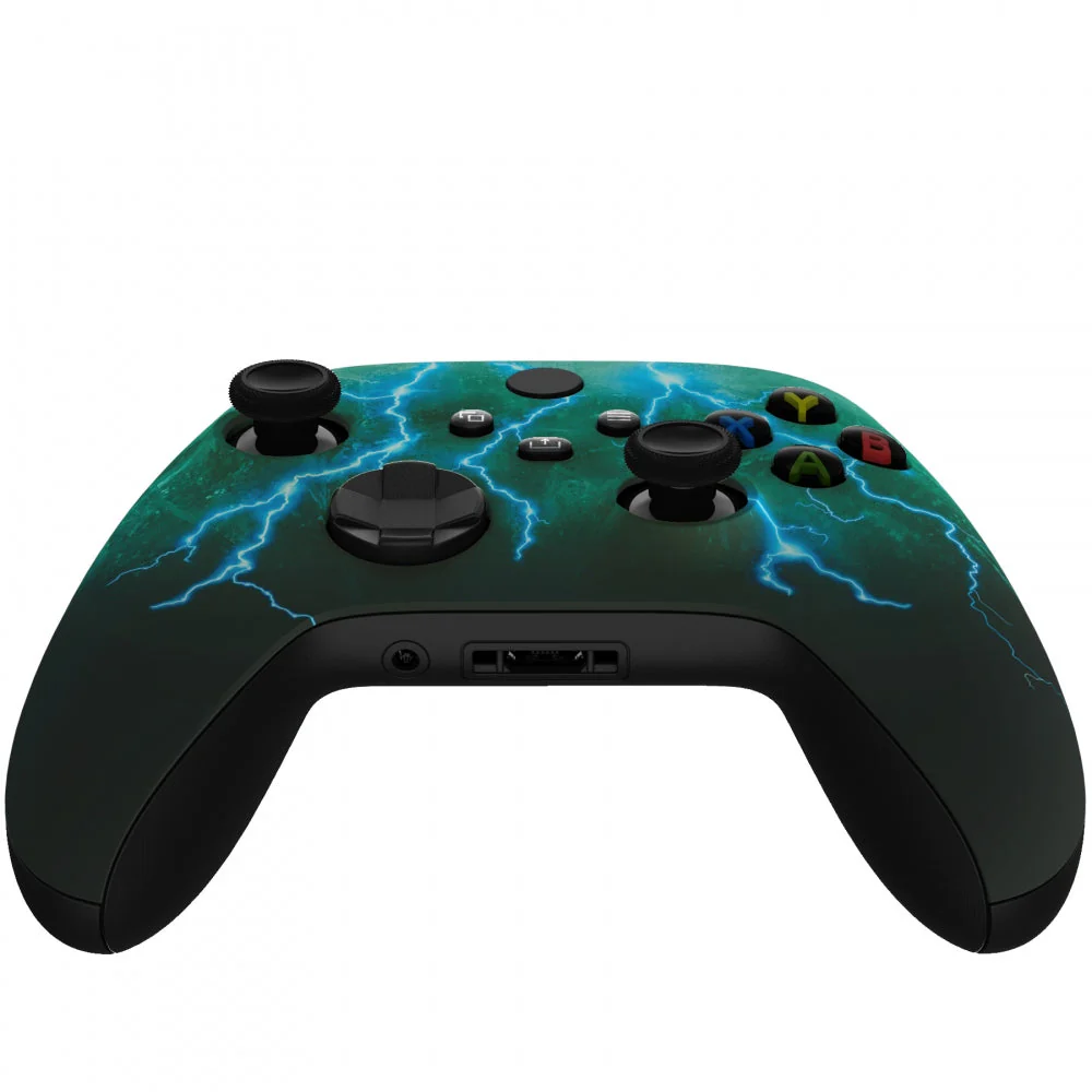 eXtremeRate Replacement Front Housing Shell for Xbox Series X & S Controller - Green Storm Thunder - Image 7