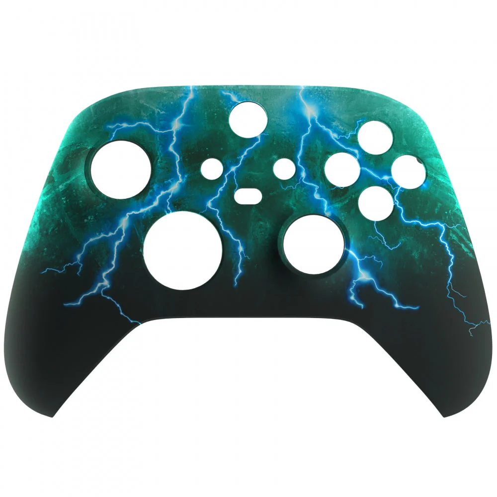 eXtremeRate Replacement Front Housing Shell for Xbox Series X & S Controller - Green Storm Thunder - Image 8