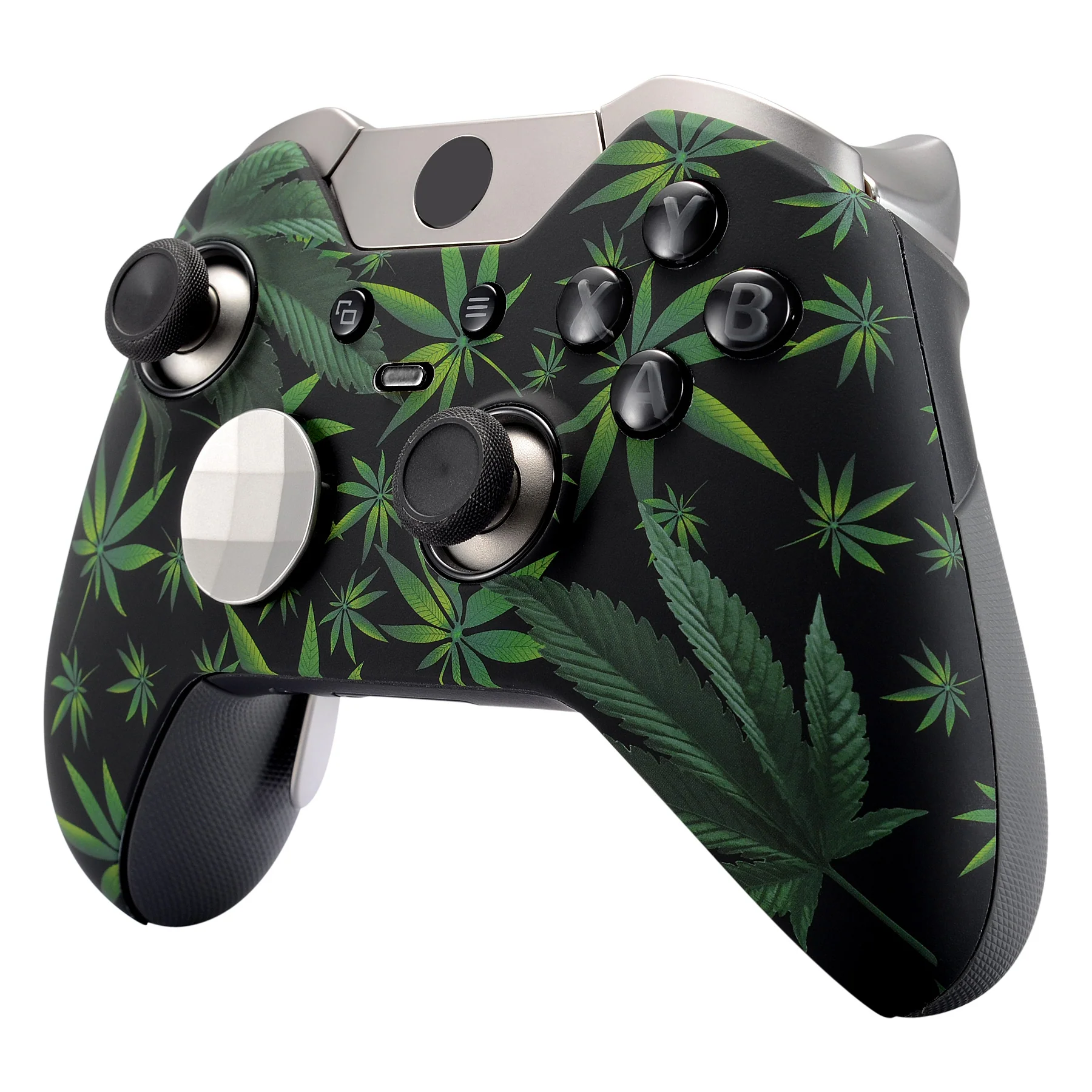 eXtremeRate Replacement Front Housing Shell for Xbox One Elite Controller (Model 1698) - Green Weeds - Image 4