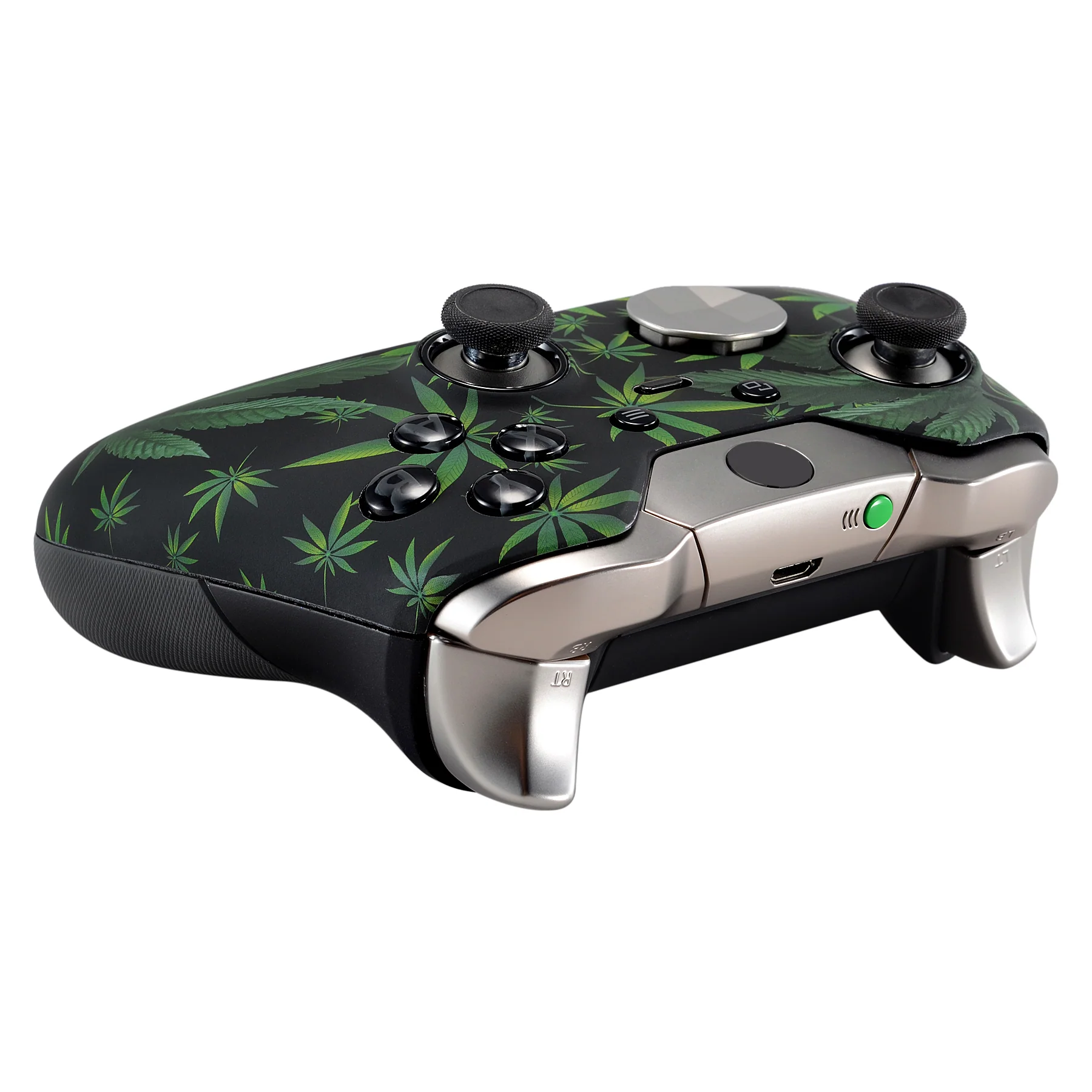 eXtremeRate Replacement Front Housing Shell for Xbox One Elite Controller (Model 1698) - Green Weeds - Image 6