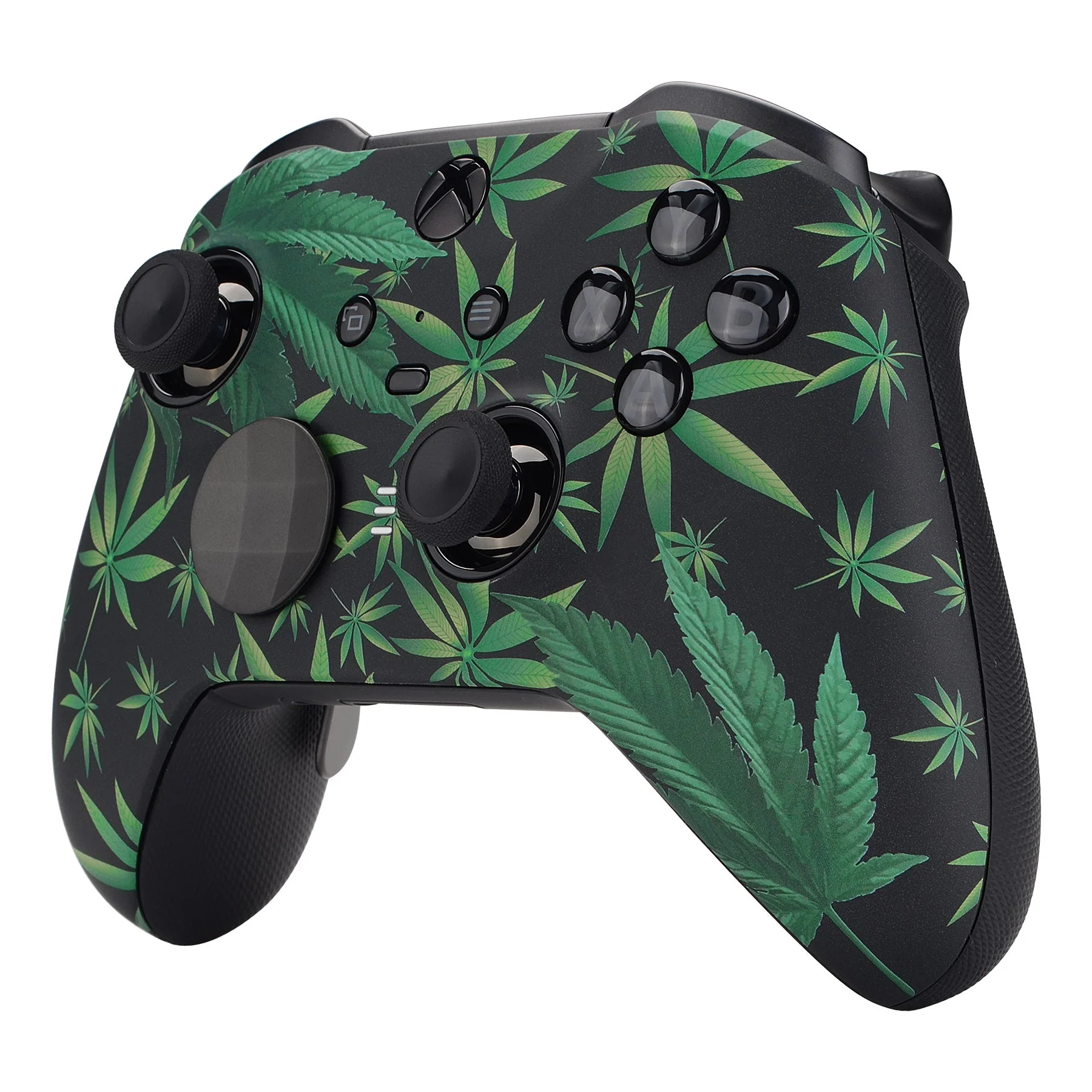 eXtremeRate Replacement Front Housing Shell Case with Accent Rings for Xbox One Elite Series 2 & Elite 2 Core Controller (Model 1797) - Green Weeds - Image 5
