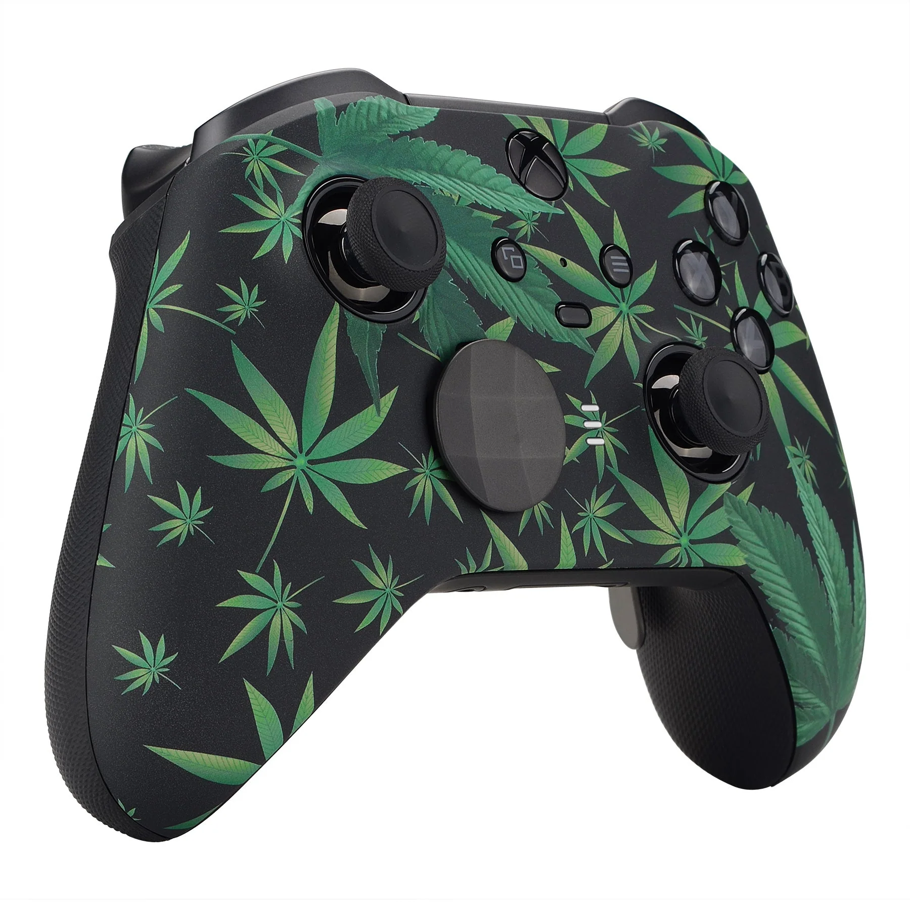 eXtremeRate Replacement Front Housing Shell Case with Accent Rings for Xbox One Elite Series 2 & Elite 2 Core Controller (Model 1797) - Green Weeds - Image 6