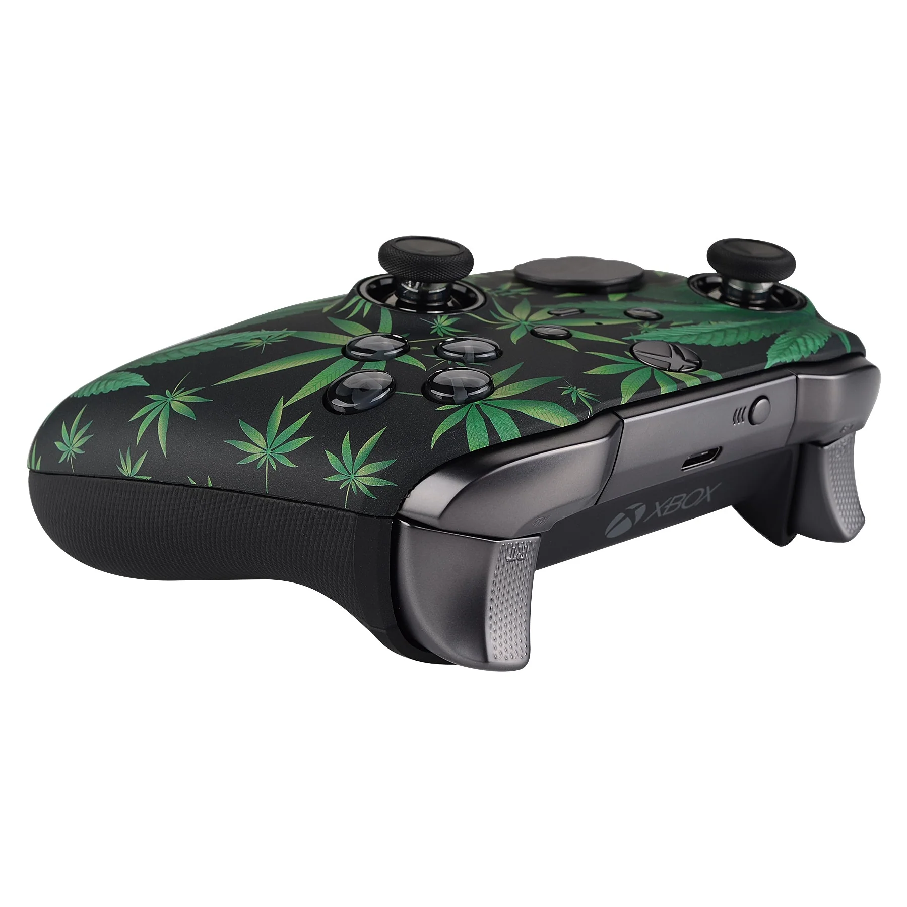 eXtremeRate Replacement Front Housing Shell Case with Accent Rings for Xbox One Elite Series 2 & Elite 2 Core Controller (Model 1797) - Green Weeds - Image 7