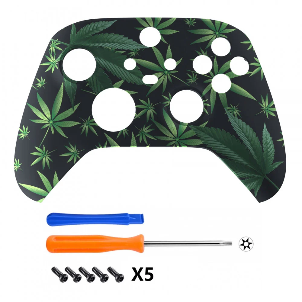 eXtremeRate Replacement Front Housing Shell for Xbox Series X & S Controller - Green Weeds - Image 2