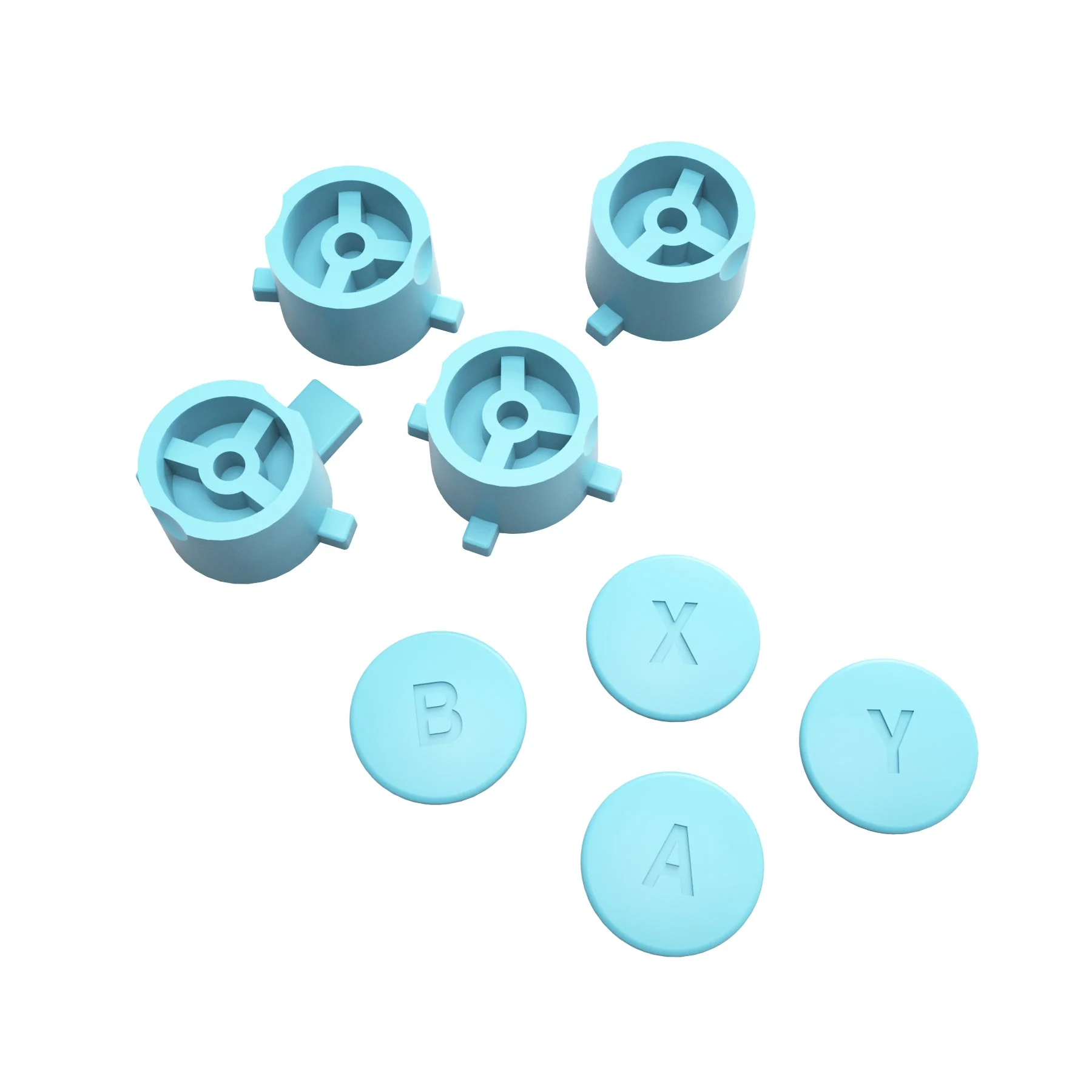 eXtremeRate Replacement Interchangeable ABXY Buttons for Nintendo Switch Pro Controller - Heaven Blue - Image 5