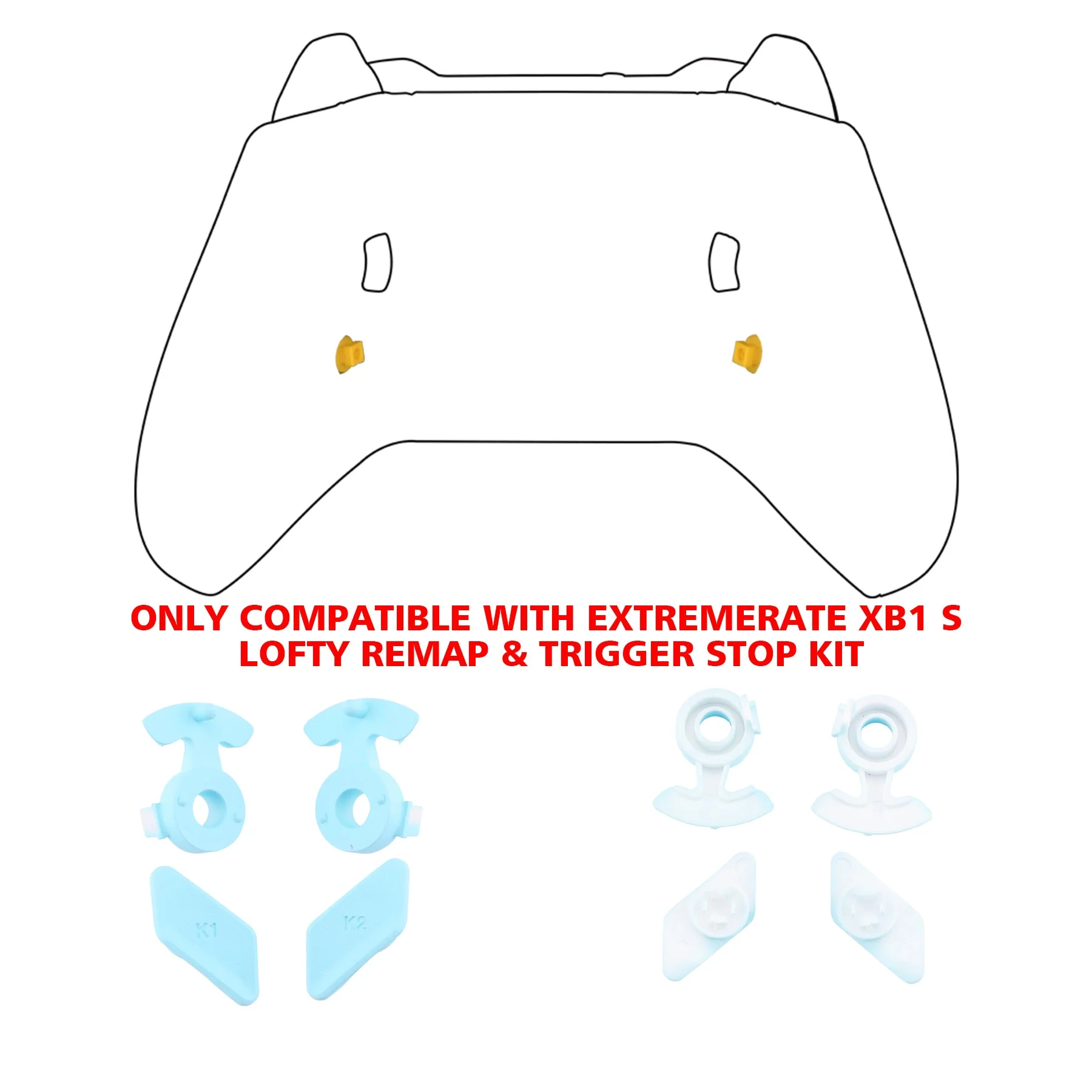 eXtremeRate Replacement Redesigned Back Buttons HK3 HK4 Trigger lock K1 K2 Paddles for eXtremeRate LOFTY Remap & Trigger Stop Kit, Compatible with Xbox One X & S Controller - Heaven Blue - Image 3